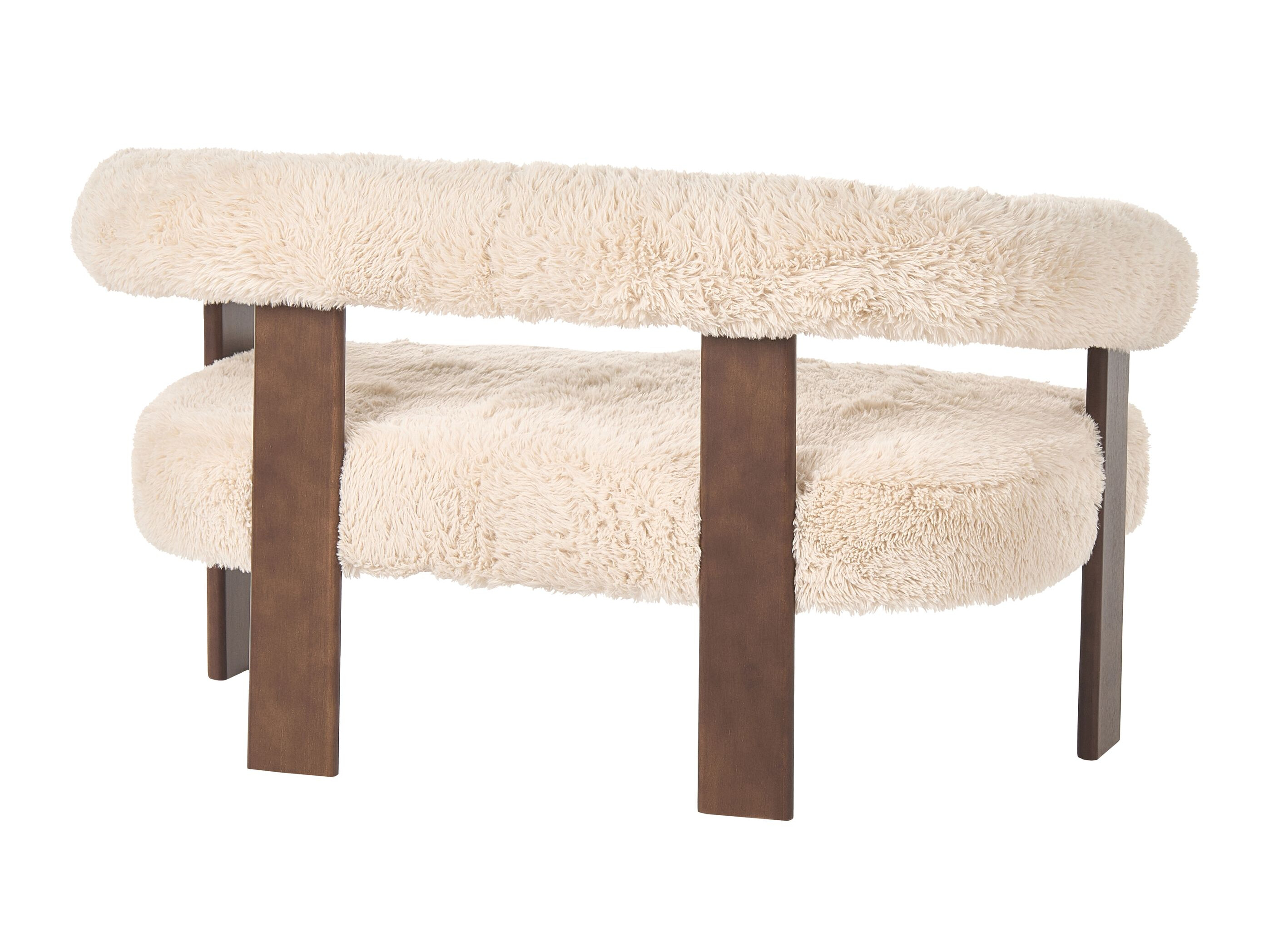 Upholstered bench Berwyn 3271 (White + Dark brown)