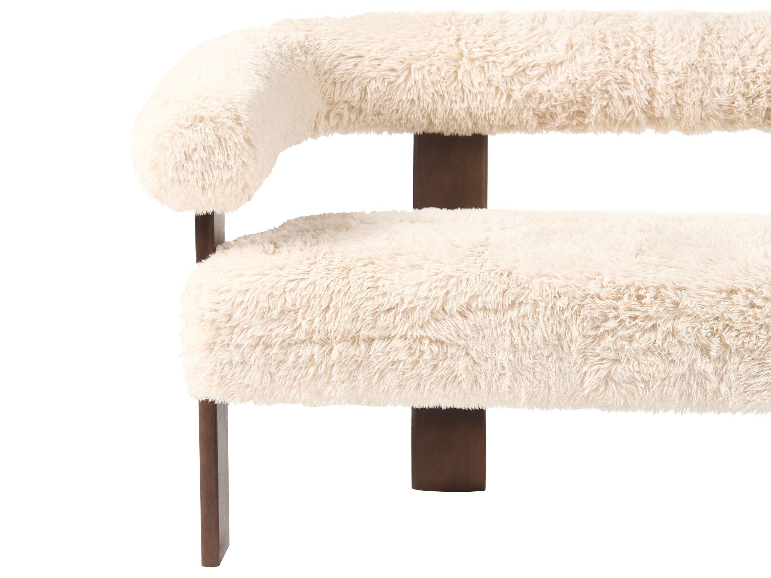 Upholstered bench Berwyn 3271 (White + Dark brown)