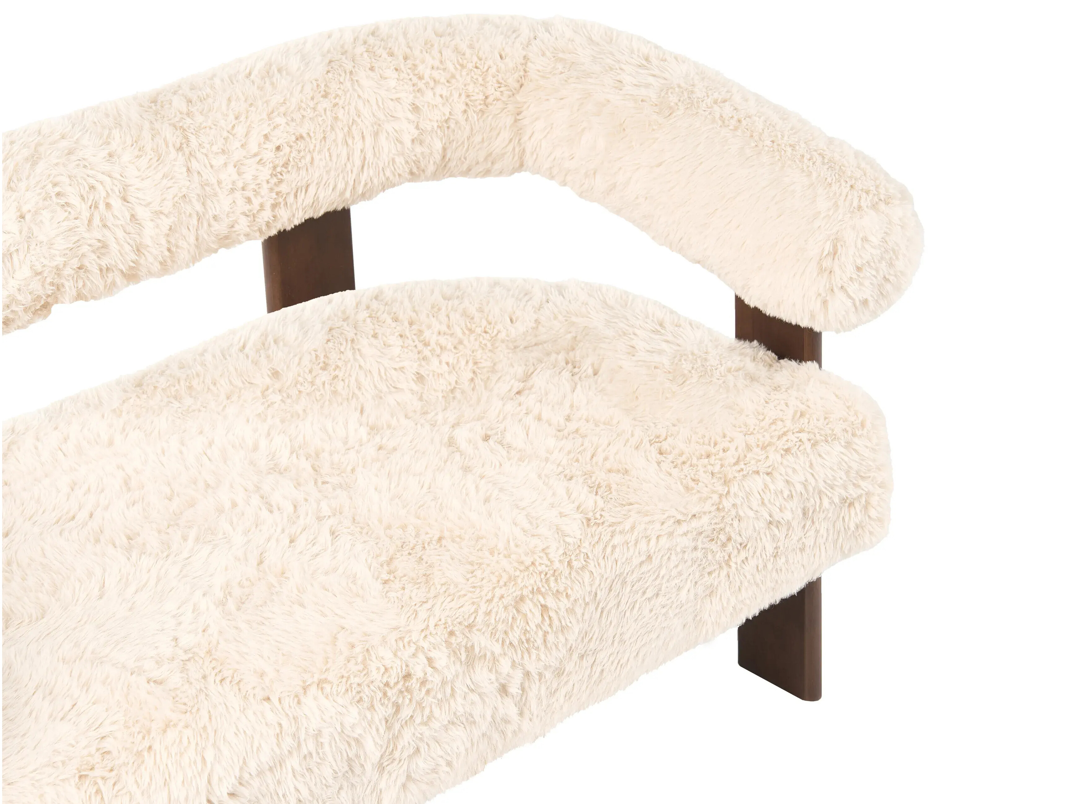 Upholstered bench Berwyn 3271 (White + Dark brown)