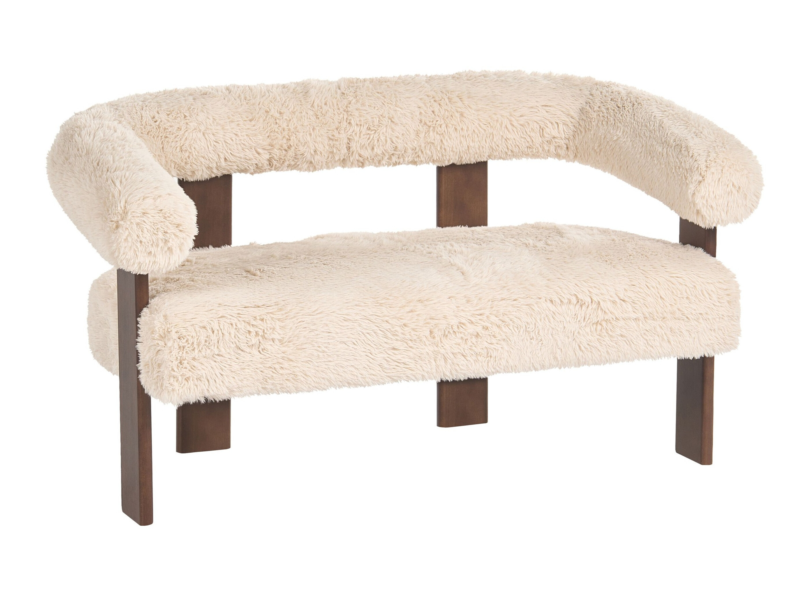 Upholstered bench Berwyn 3271 (White + Dark brown)