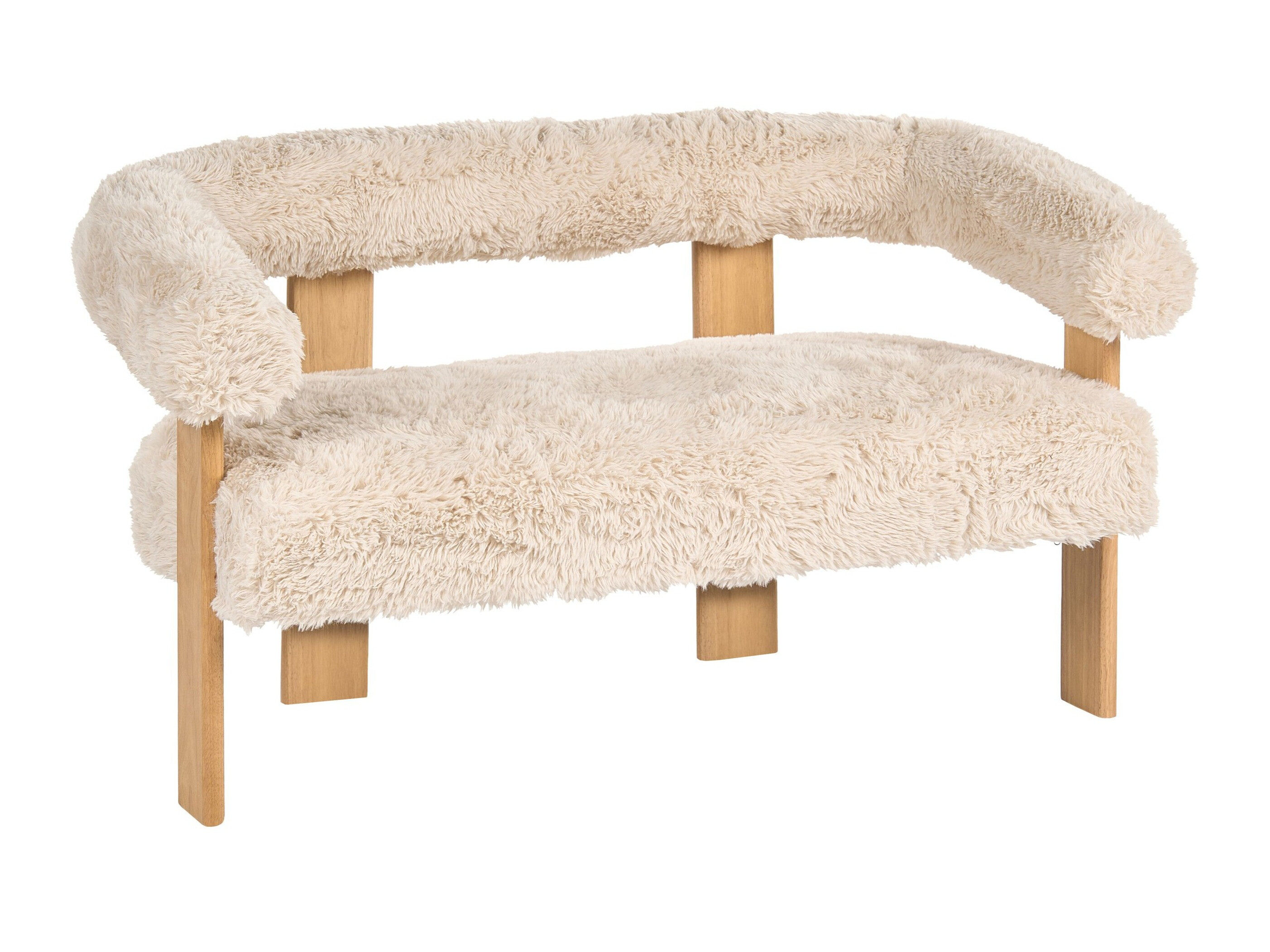 Upholstered bench Berwyn 3271 (White + Light brown)