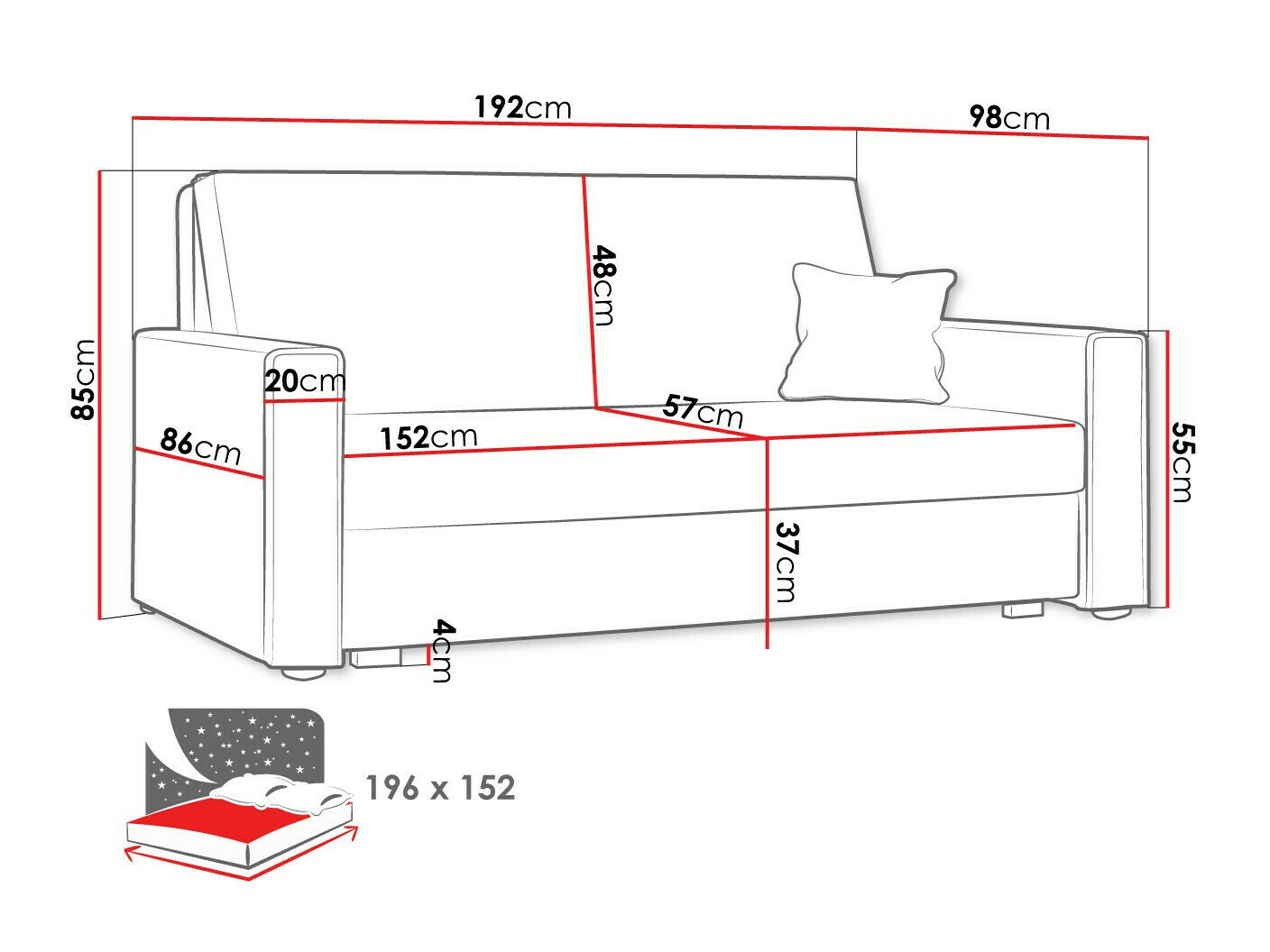 Καναπές-κρεβάτι SG4322 mε μικρή φθορά
