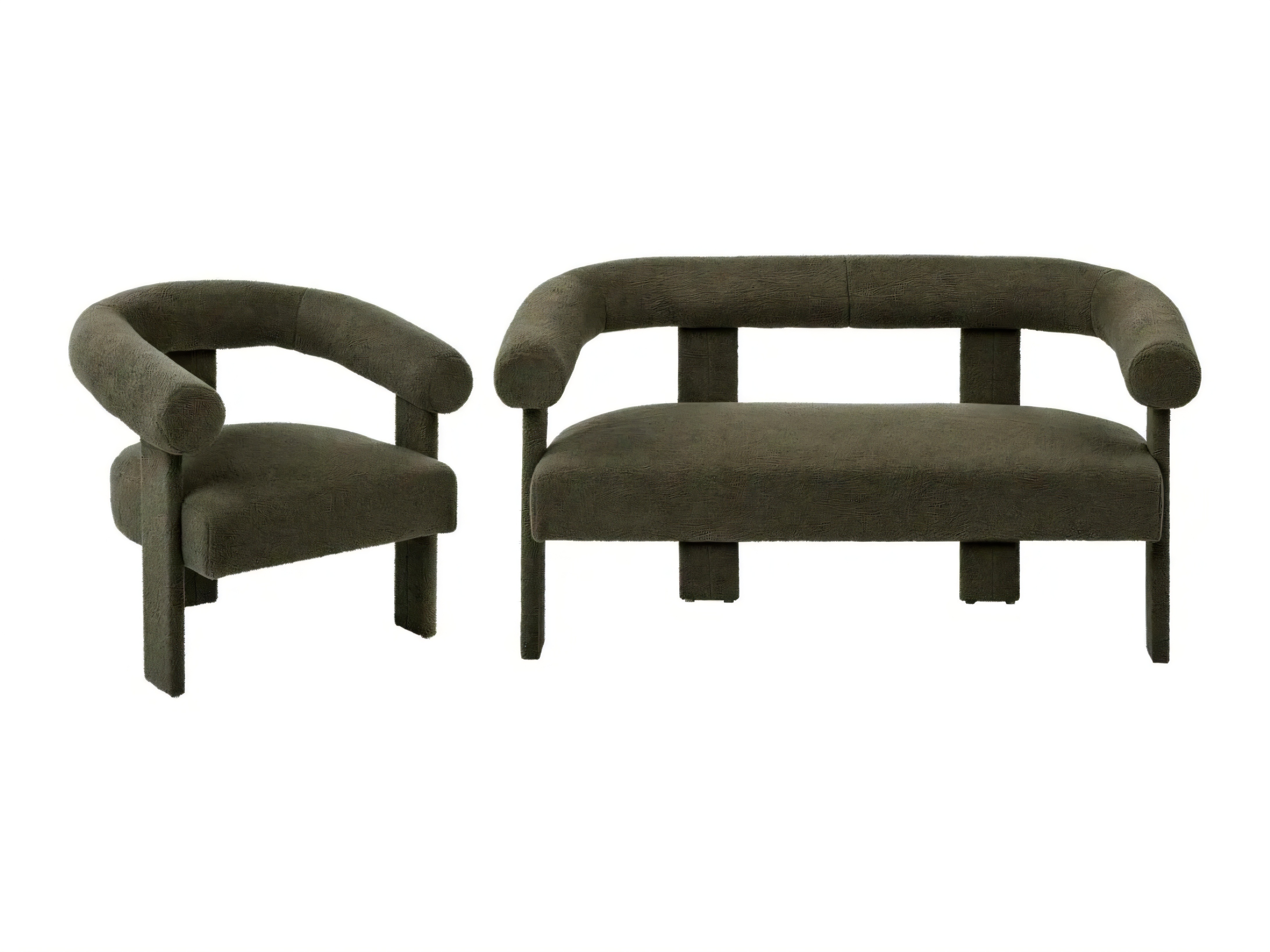 Σετ ταπετσαρισμένων επίπλων Berwyn 2710 (Σκούρο πράσινο)