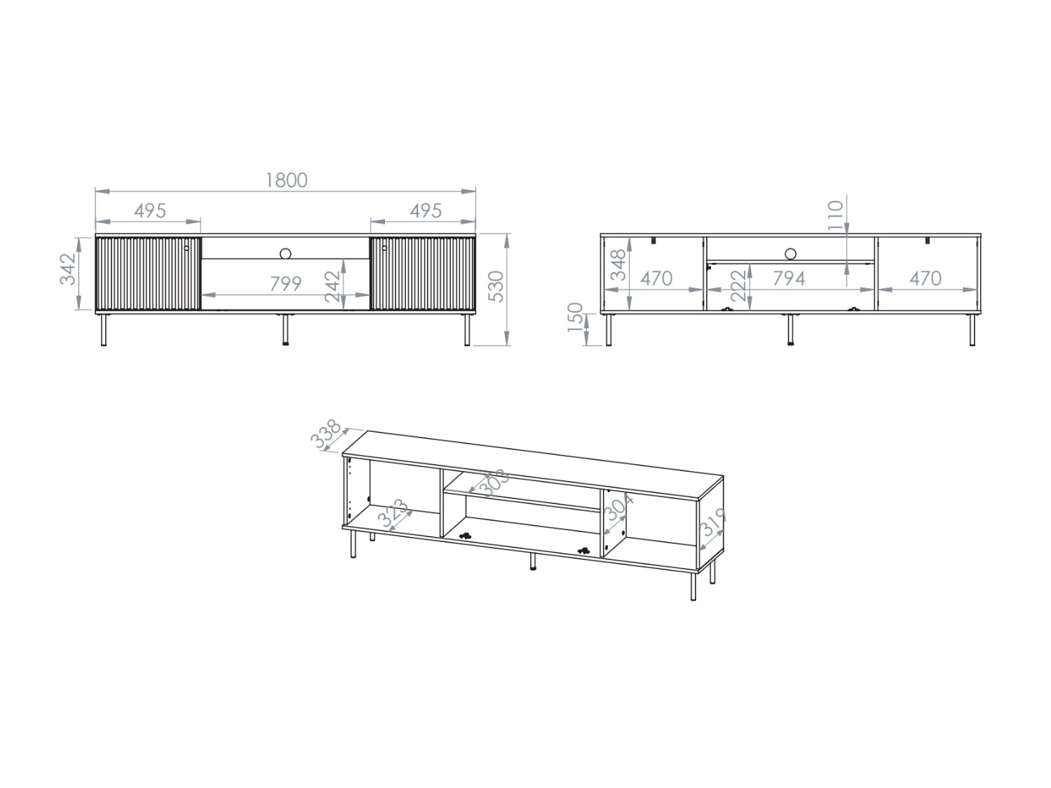 Έπιπλο τηλεόρασης Marmeli 128