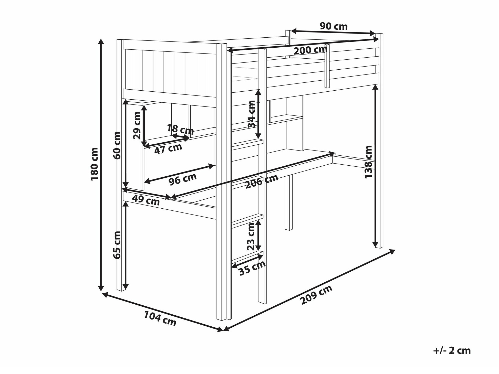 Υπερυψωμένο κρεβάτι SG4326