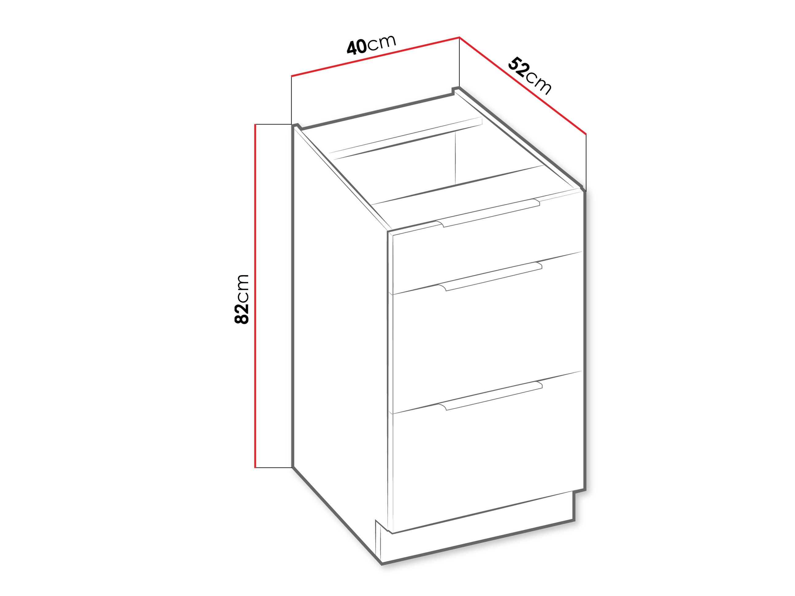Modular cabinet with drawers Sole 115