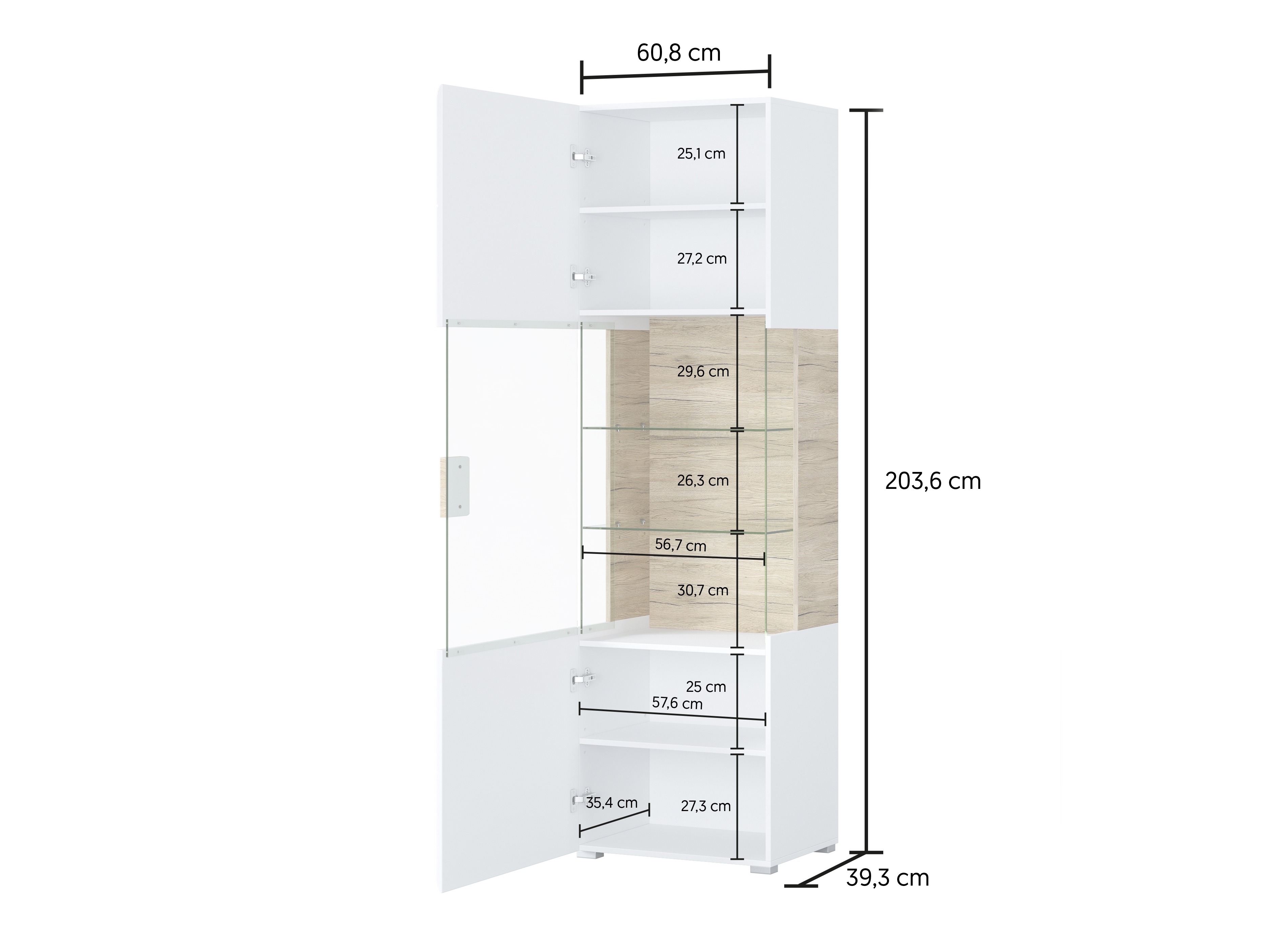 Βιβλιοθήκη Torsone 103 (Ανθρακί + Gloss ανθρακί + Grandson δρυς)