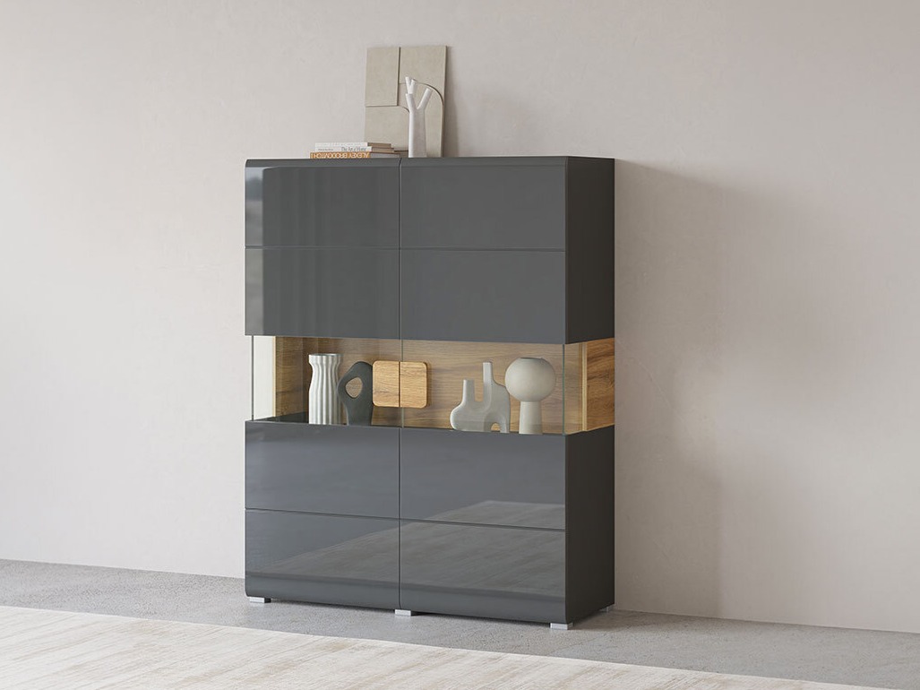 Βιβλιοθήκη Torsone 107 (Ανθρακί + Gloss ανθρακί + Grandson δρυς)