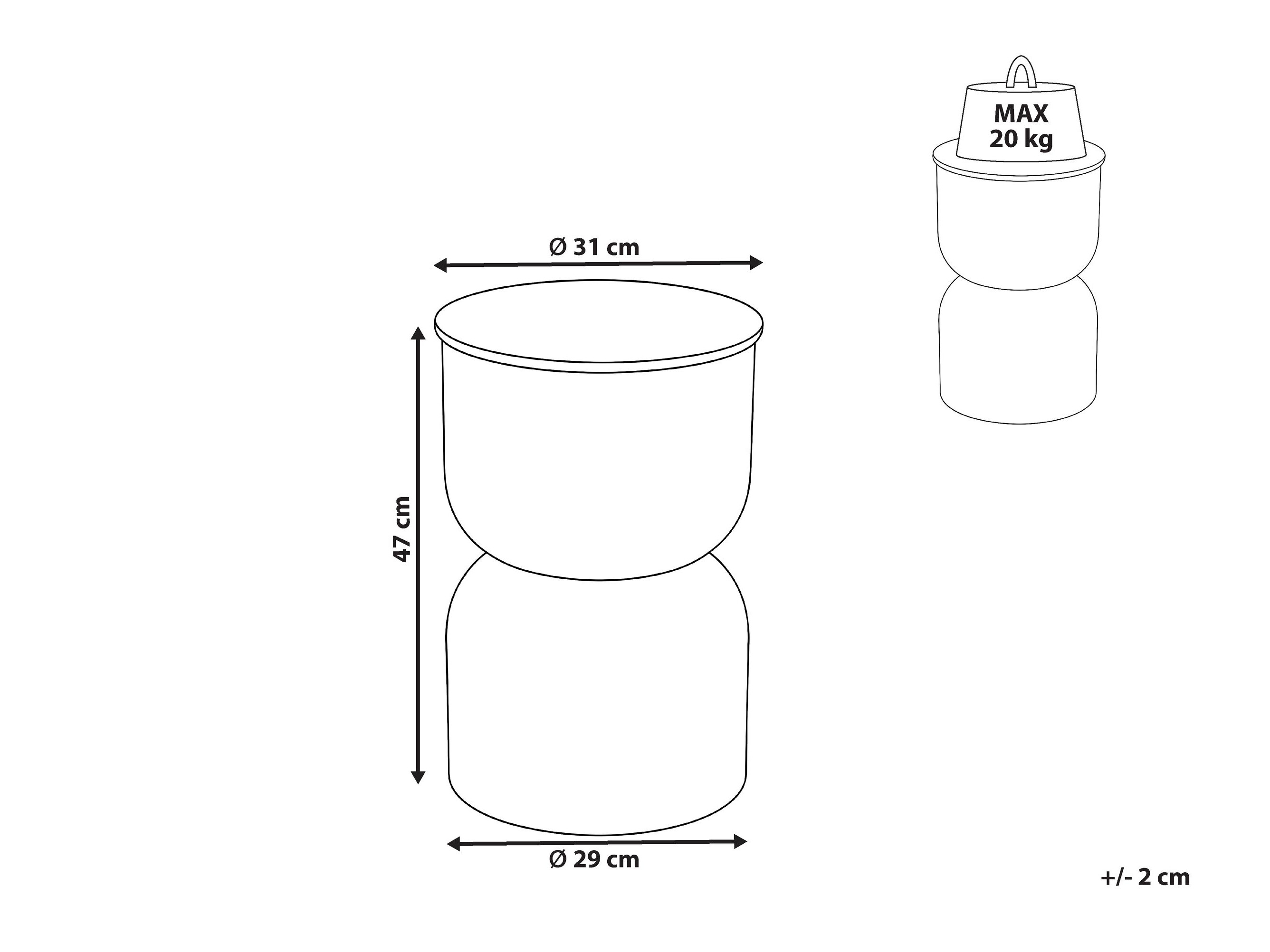Βοηθητικό τραπεζάκι Berwyn 3291 (Ανοιχτό μπεζ)