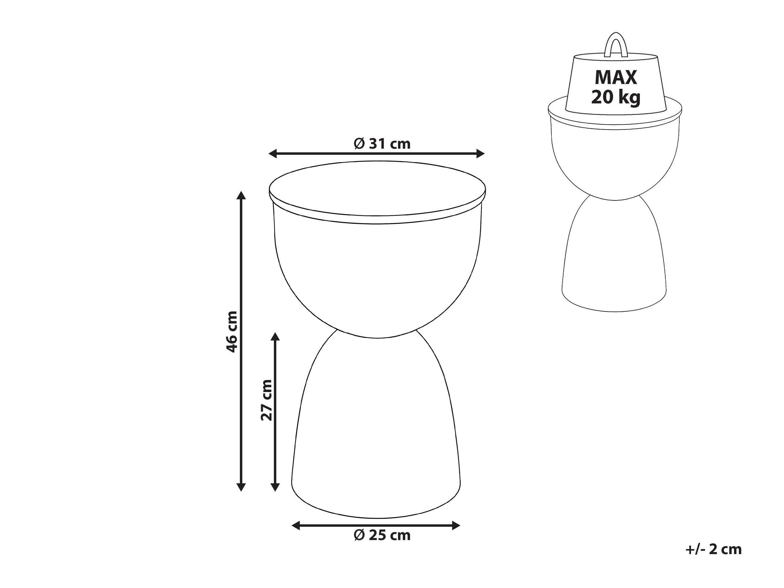 Βοηθητικό τραπεζάκι Berwyn 3292 (Μαύρο)