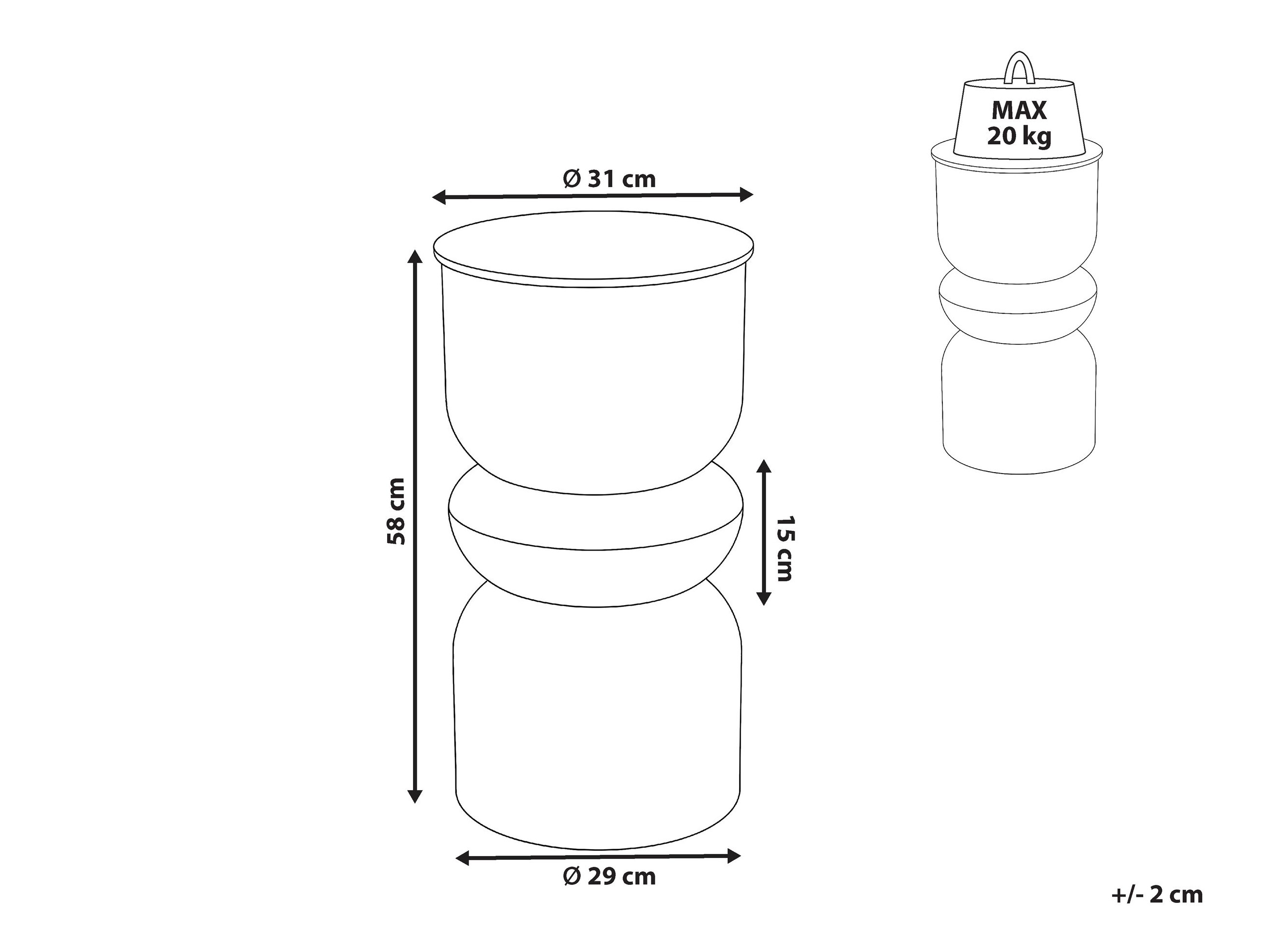 Βοηθητικό τραπεζάκι Berwyn 3293 (Ανοιχτό λαδί)