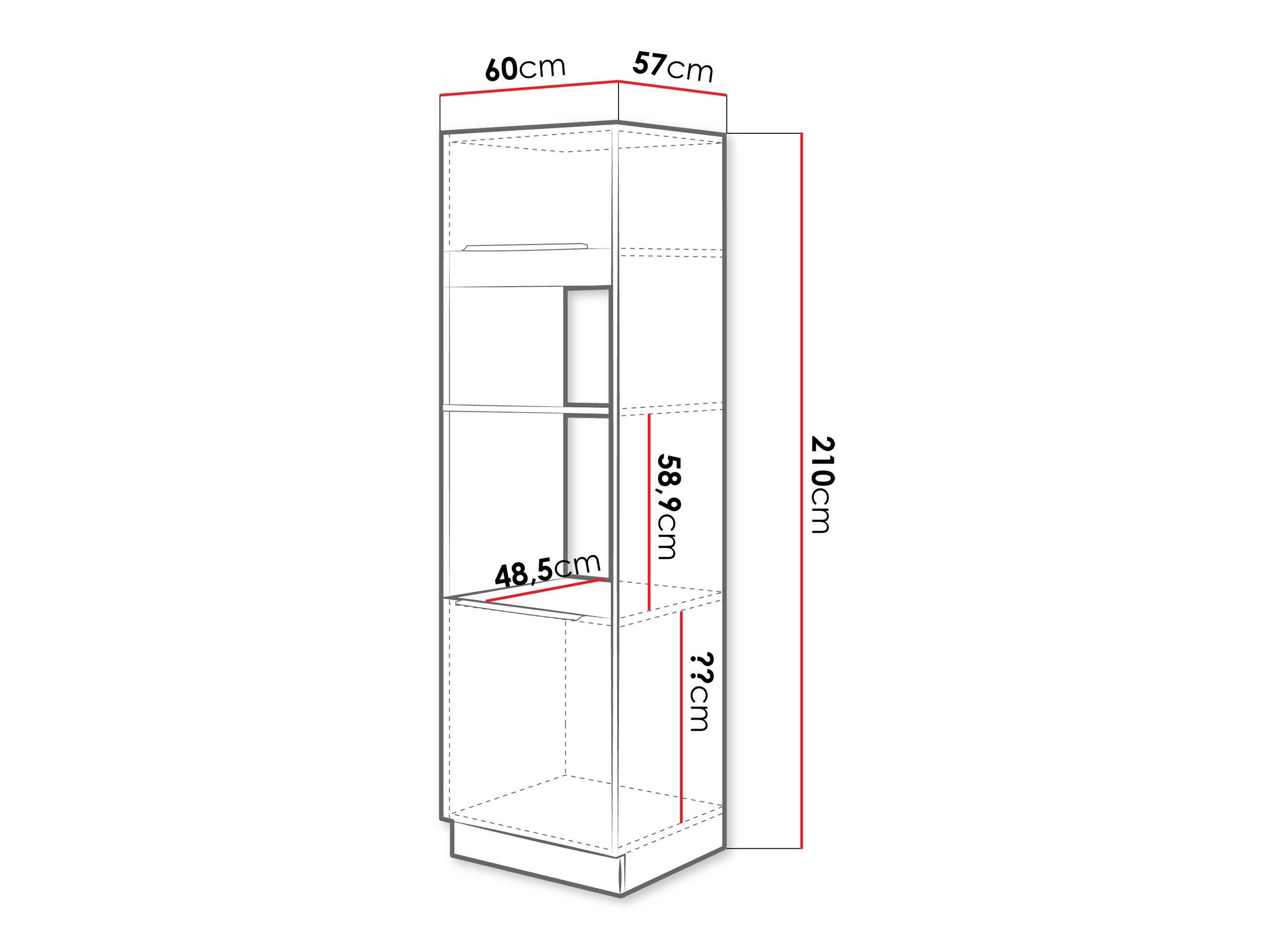 Modular cabinet for built-in appliances Sole 134