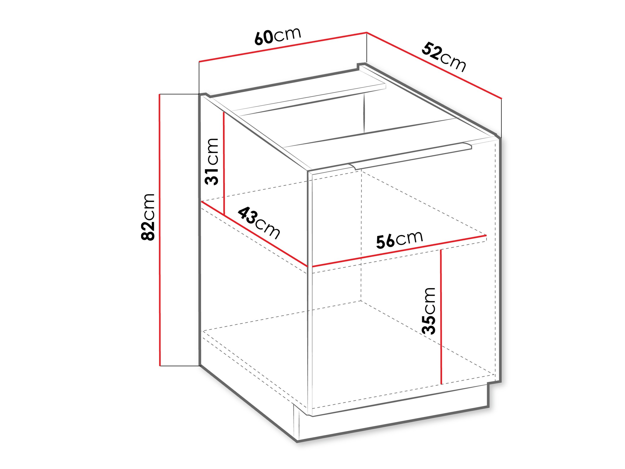 Modular cabinet with doors Sole 125