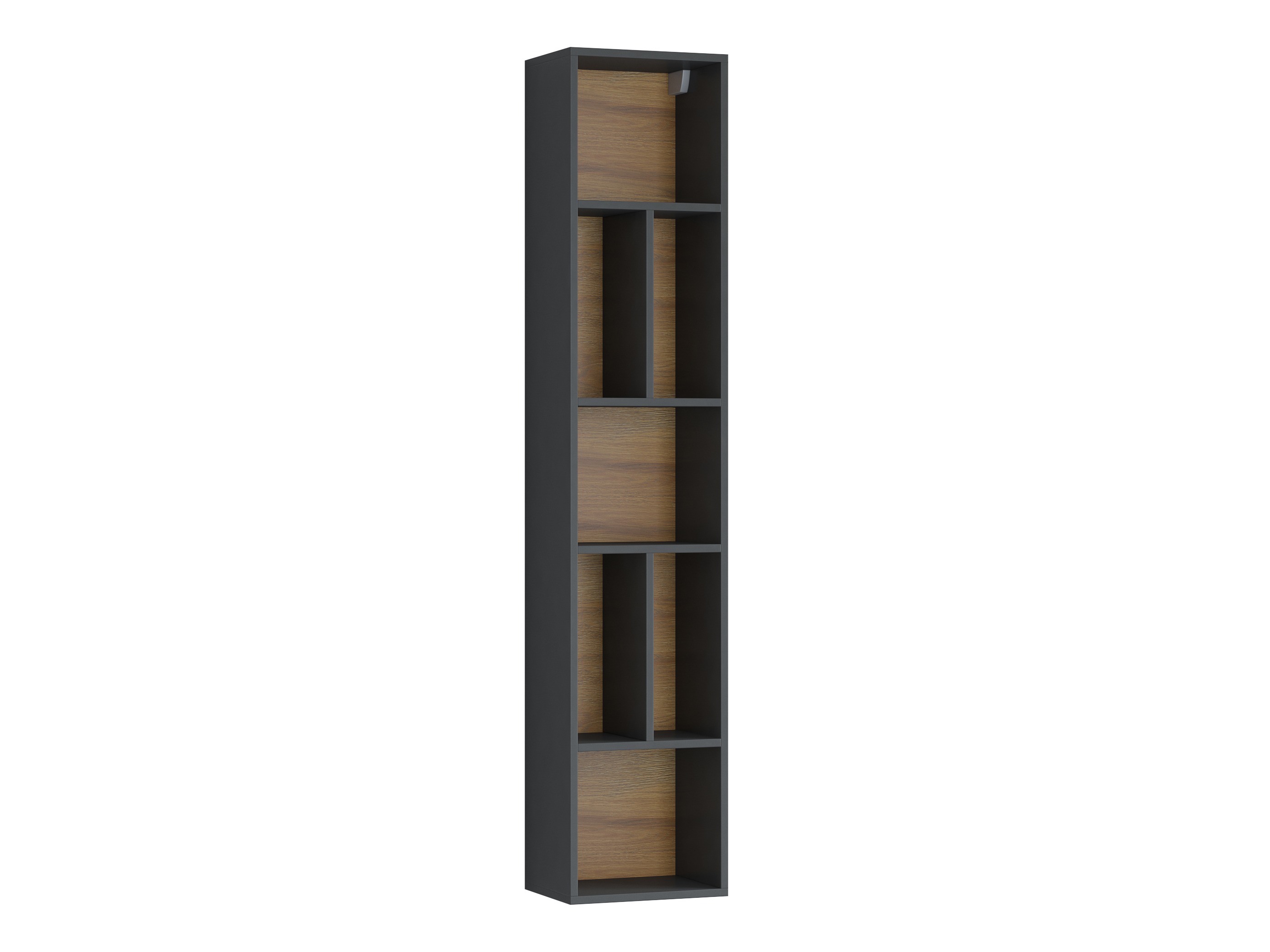 Ράφι τοίχου Torsone 106 (Ανθρακί + Gloss ανθρακί + Grandson δρυς)