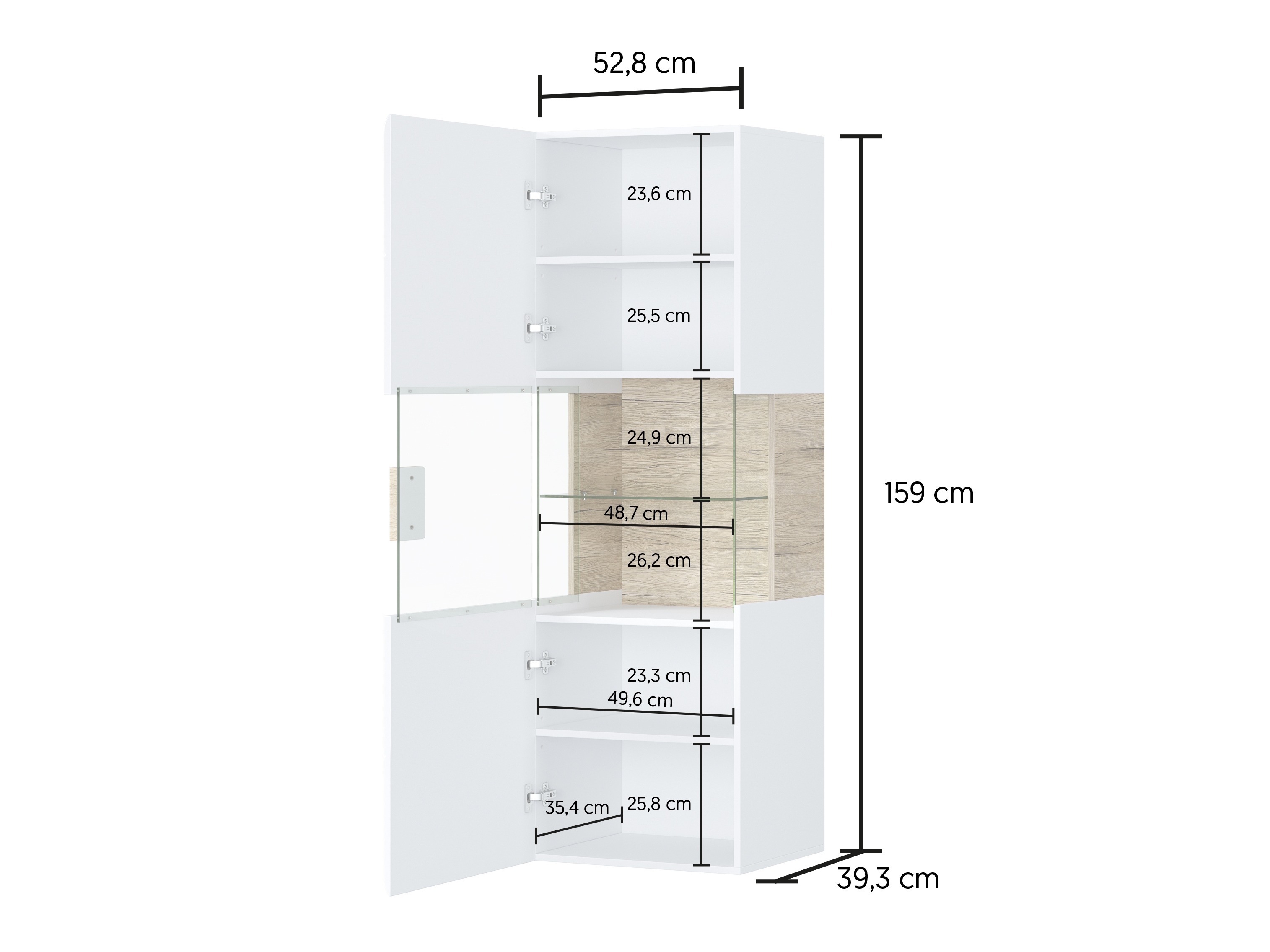 Ράφι τοίχου Torsone 109 (Άσπρο + Γυαλιστερό λευκό + San remo δρυς)