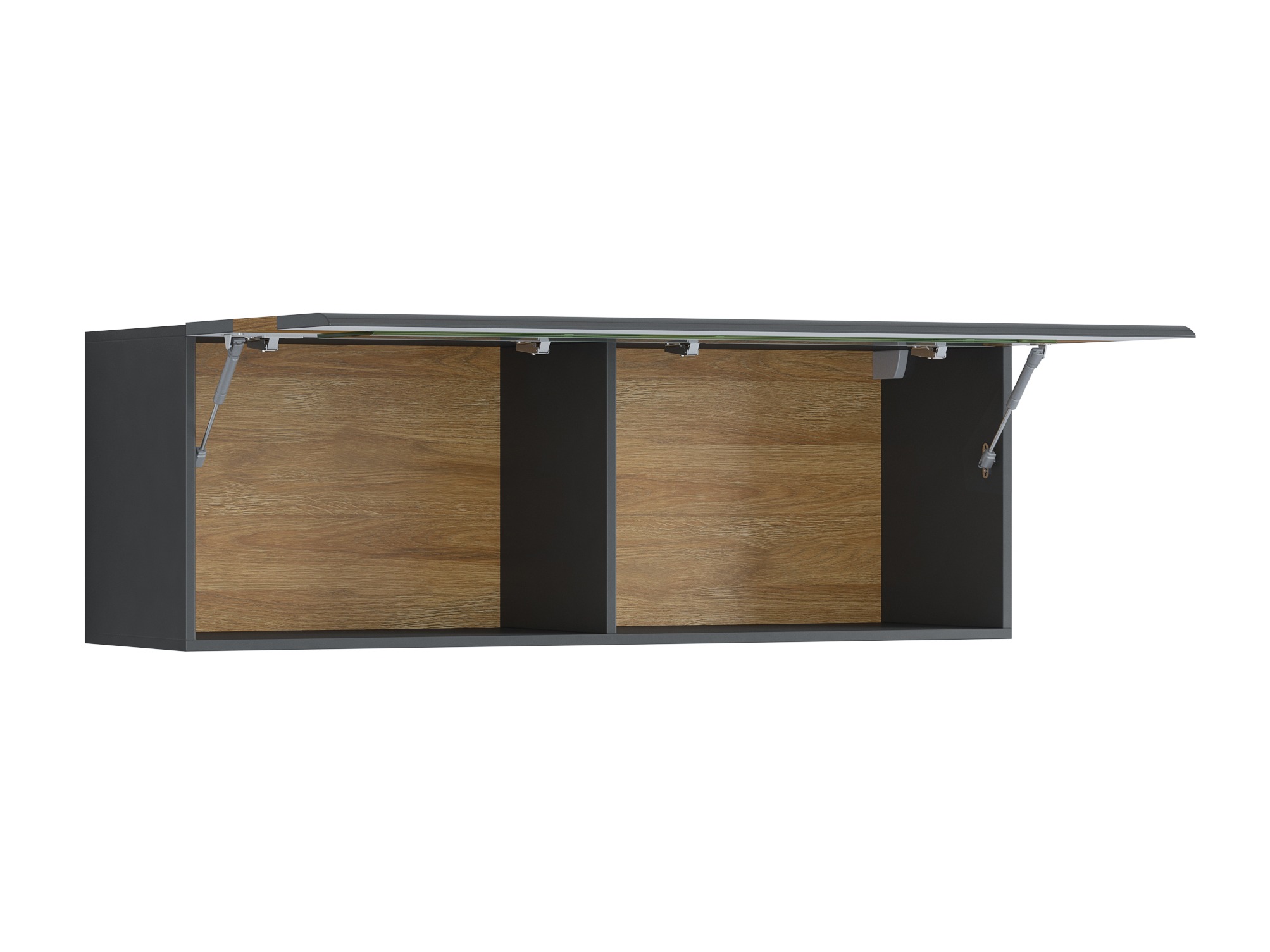 Wall cabinet Torsone 116 (Anthracite + Gloss anthracite + Grandson oak)