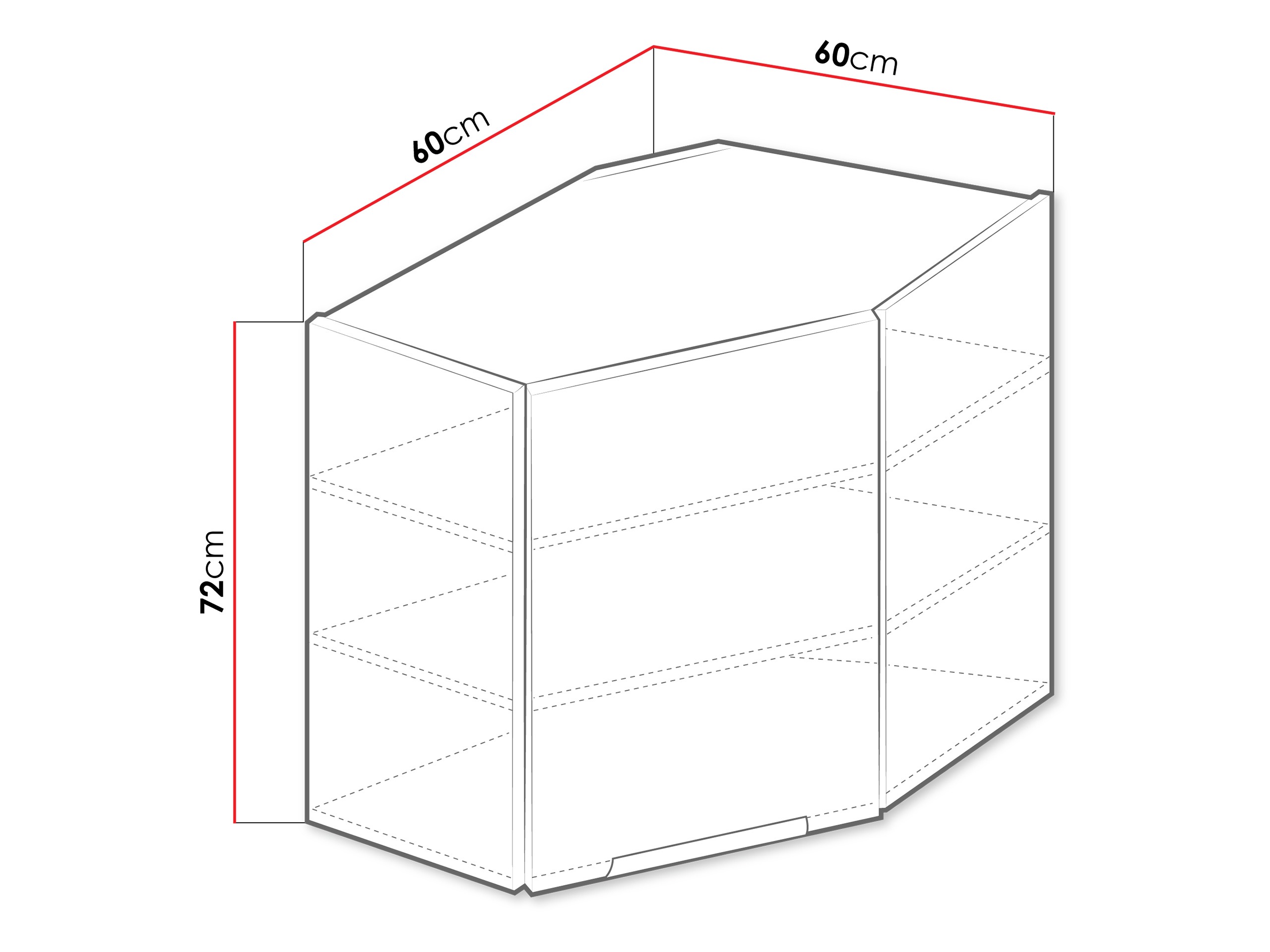 Πολυμορφικό γωνιακό ντουλάπι τοίχου Sole 142