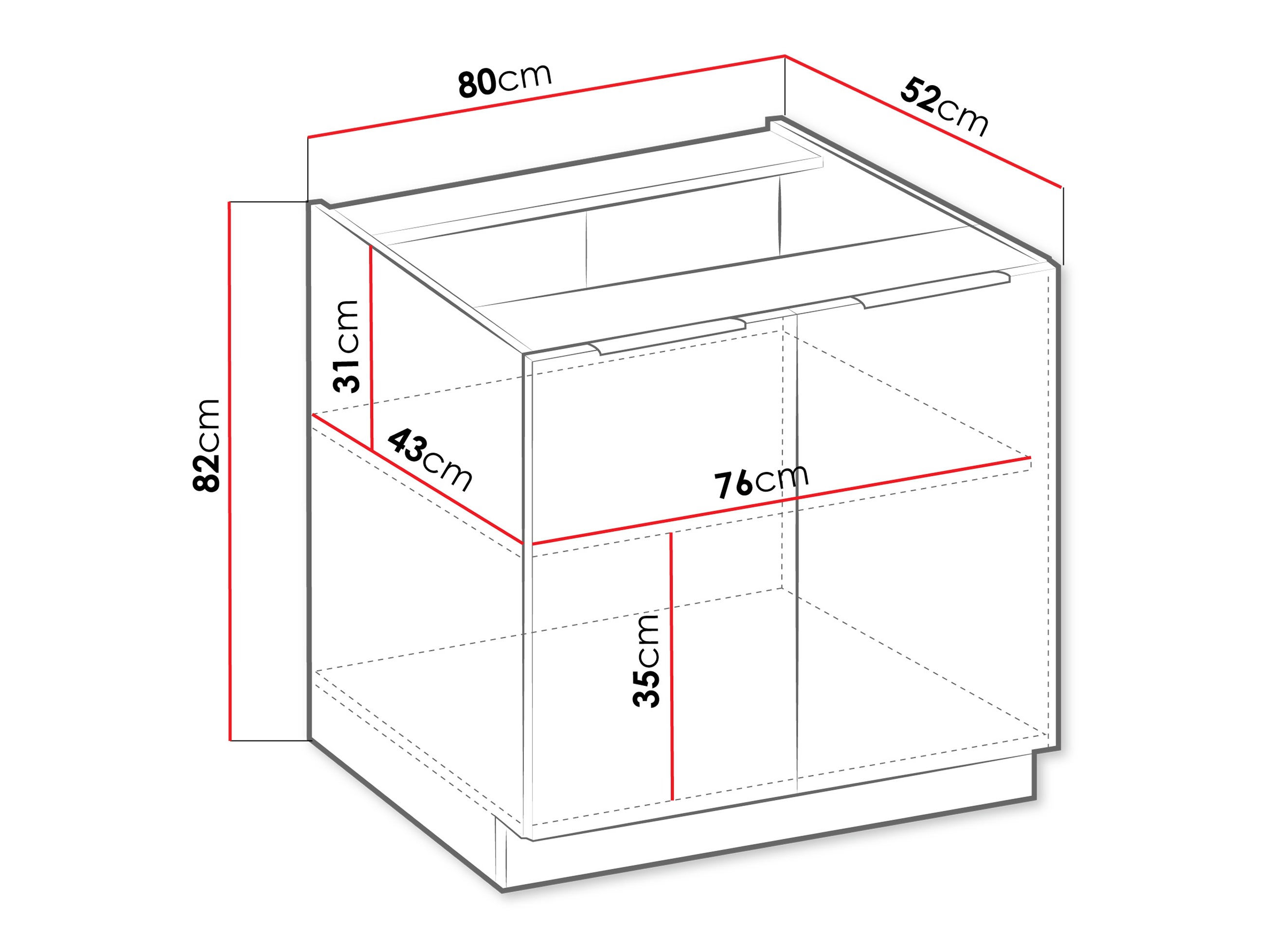 Modular cabinet with doors Sole 146
