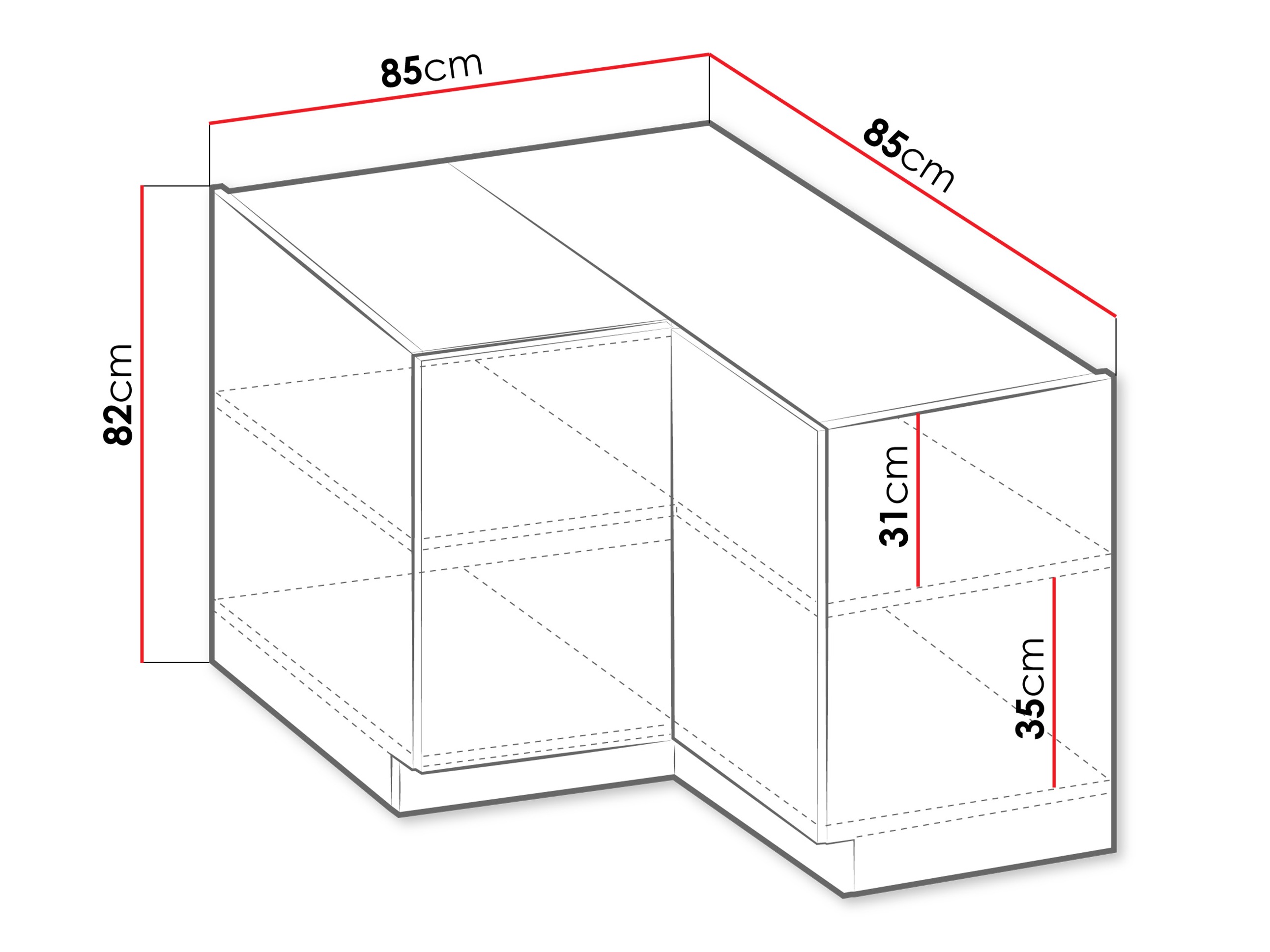 Modular corner cabinet Sole 151