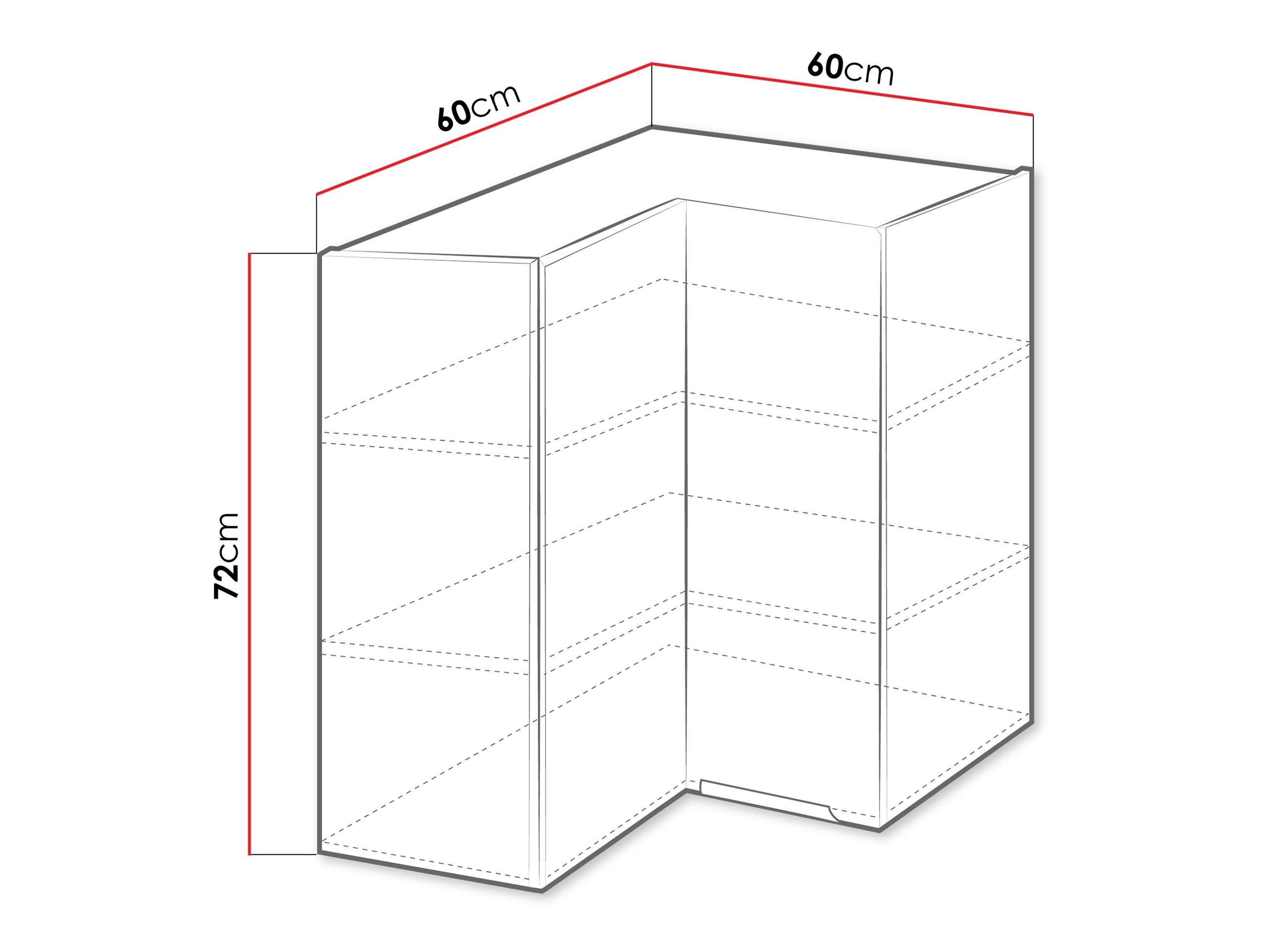 Πολυμορφικό γωνιακό ντουλάπι τοίχου Sole 143