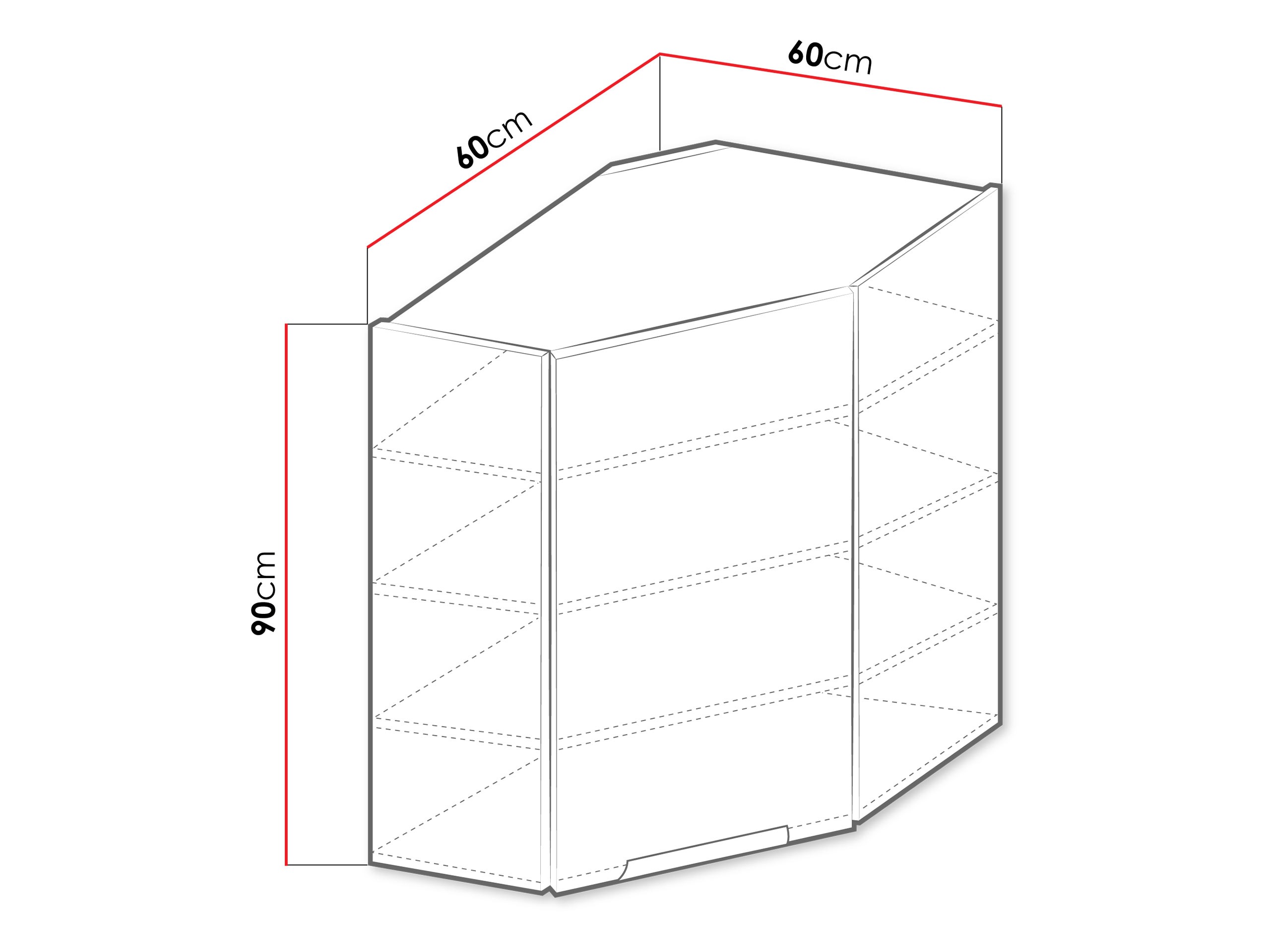 Πολυμορφικό γωνιακό ντουλάπι τοίχου Sole 144