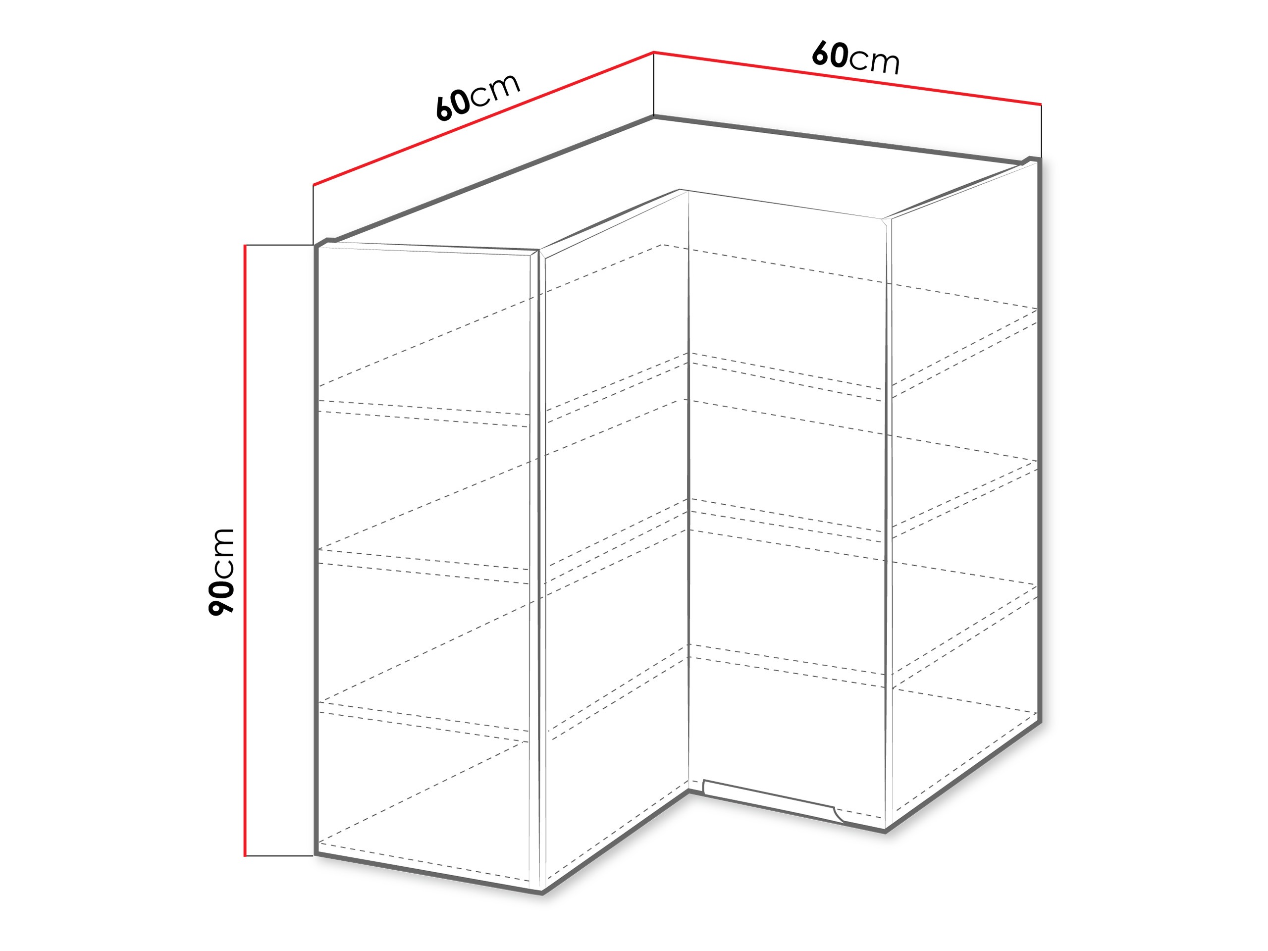 Πολυμορφικό γωνιακό ντουλάπι τοίχου Sole 145