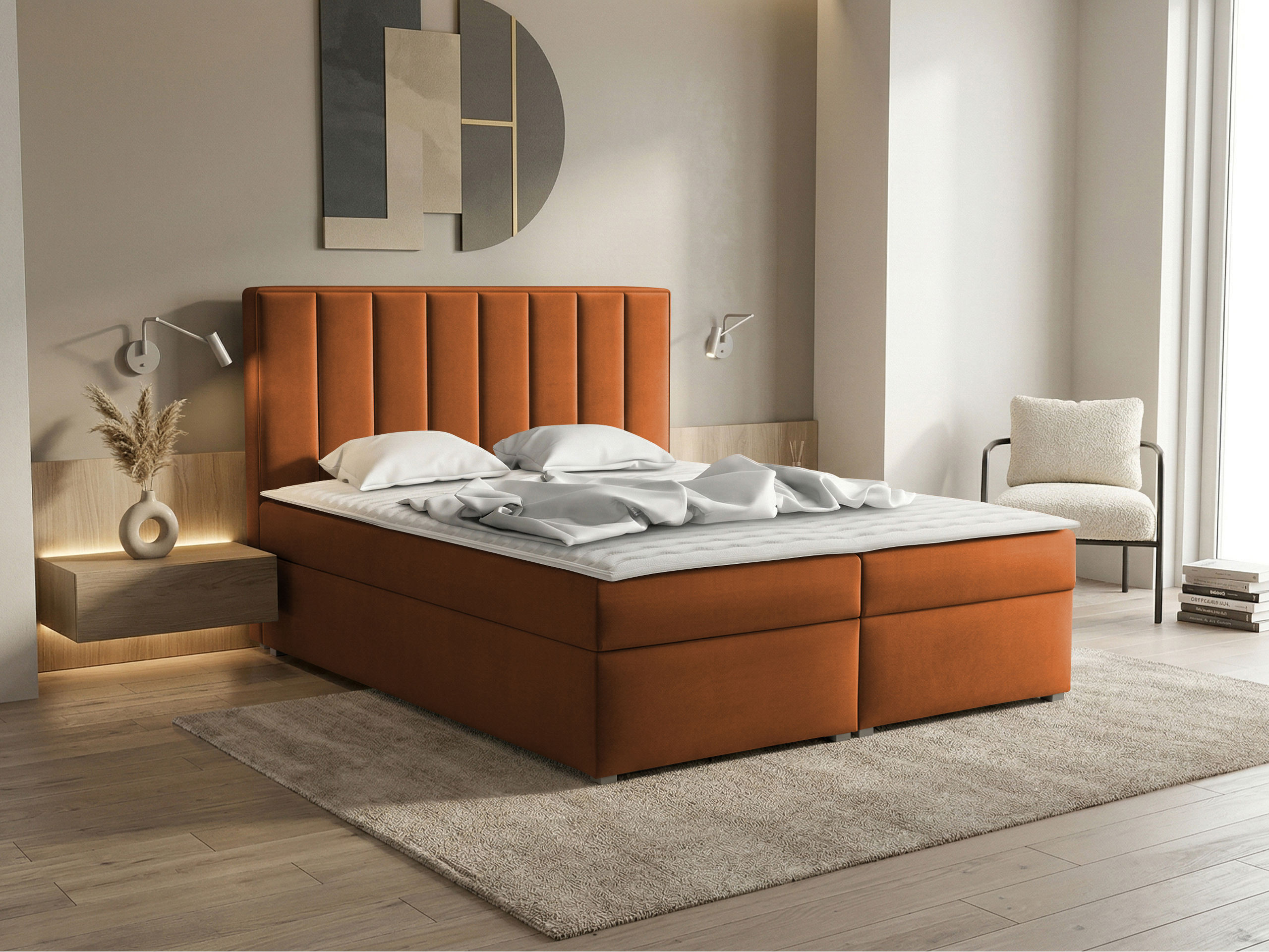 Κρεβάτι continental Pomona 116 (Magic βελούδινο 2213)