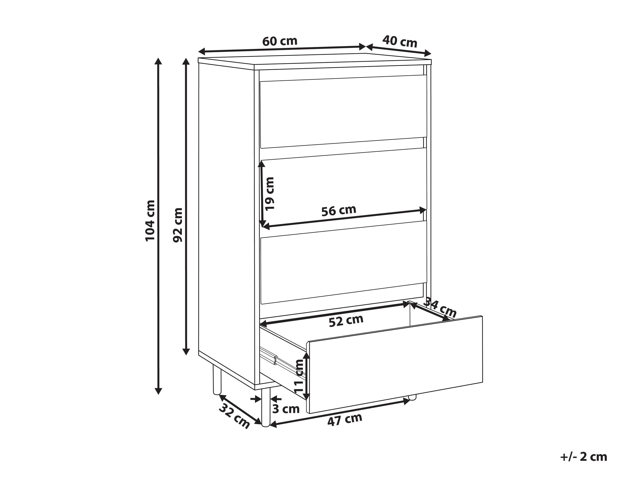 Συρταριέρα Berwyn 3308 (Σκούρο ξύλο)