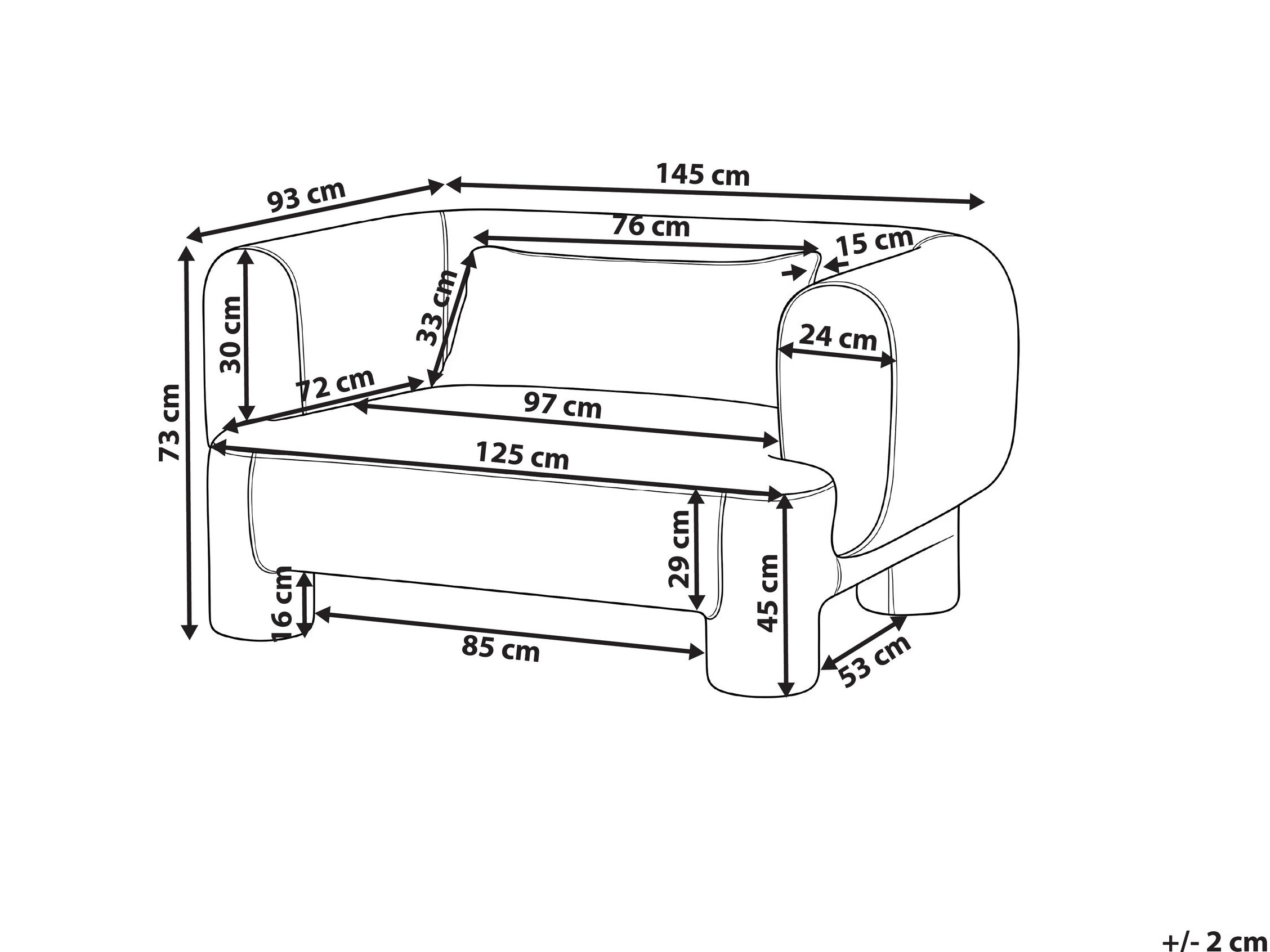 Καναπές Cavsali 100 (Καφέ)