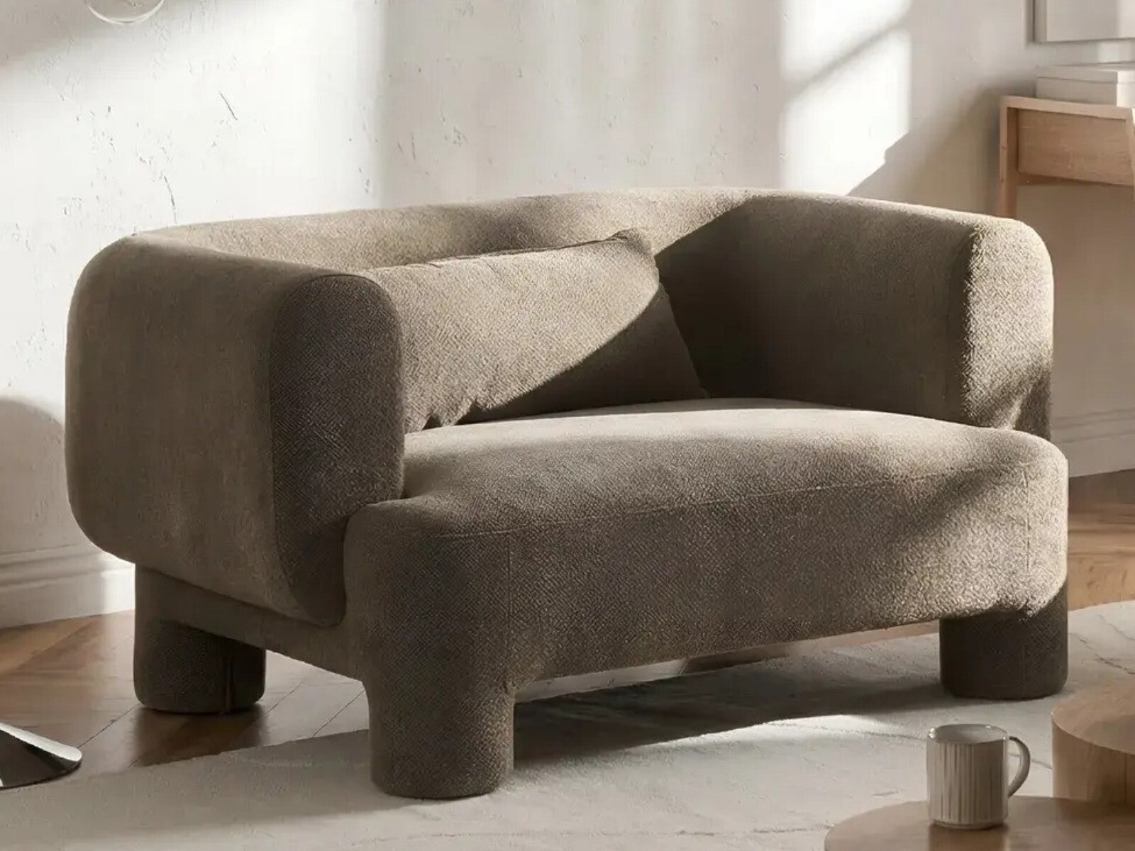 Καναπές Cavsali 100 (Καφέ)