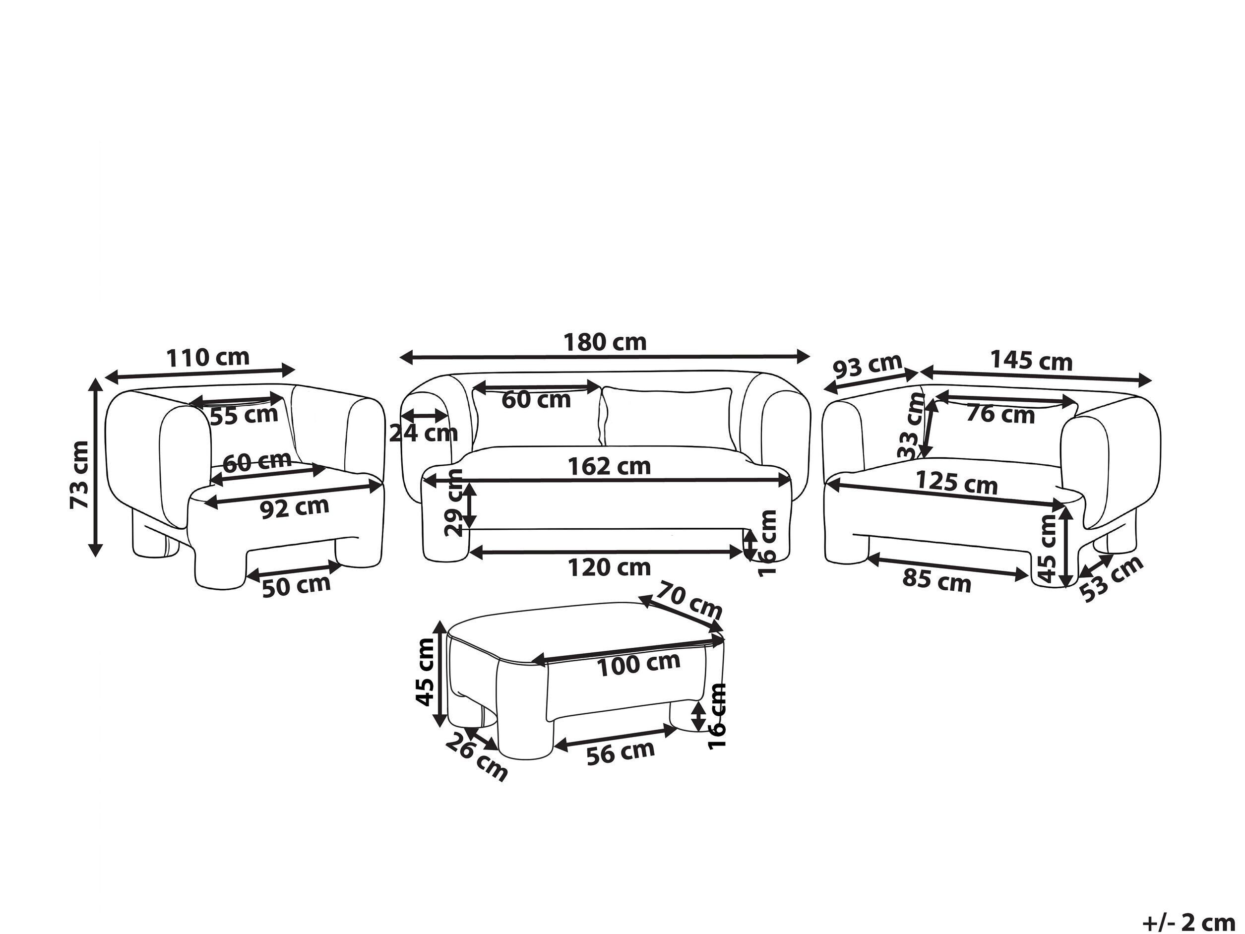 Σετ ταπετσαρισμένων επίπλων Cavsali 105 (Άσπρο)
