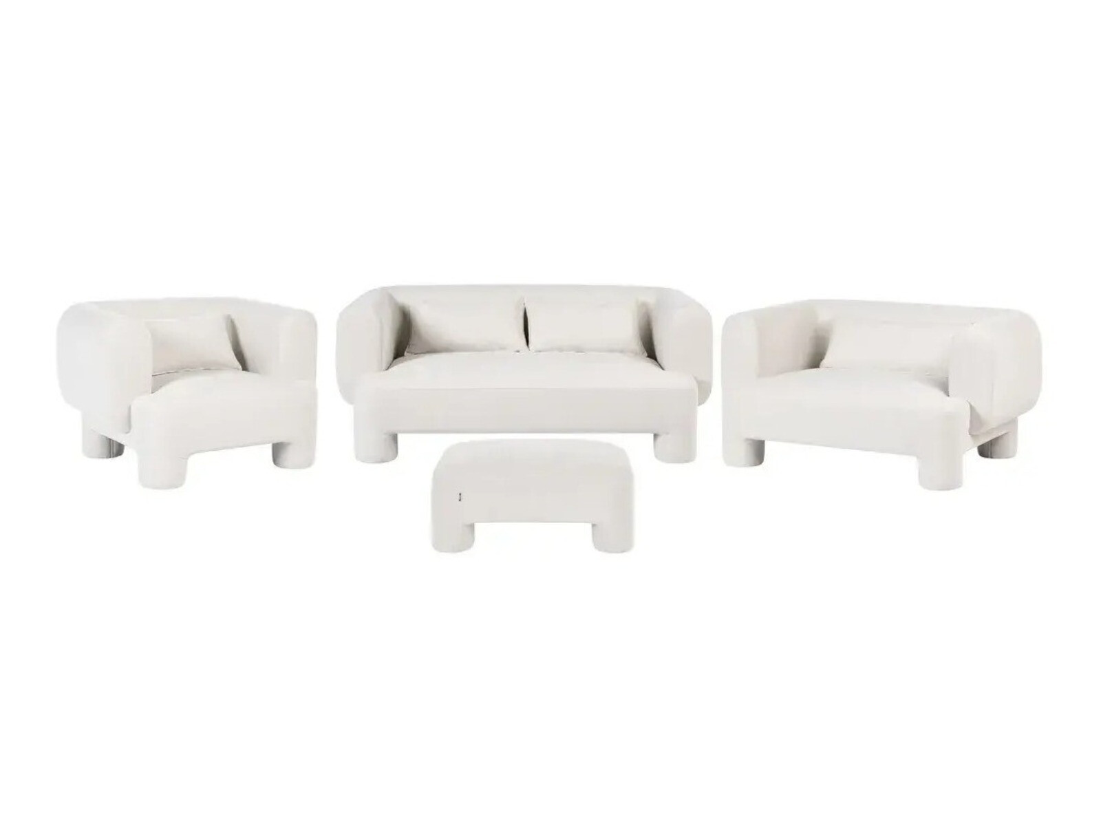 Σετ ταπετσαρισμένων επίπλων Cavsali 105 (Άσπρο)