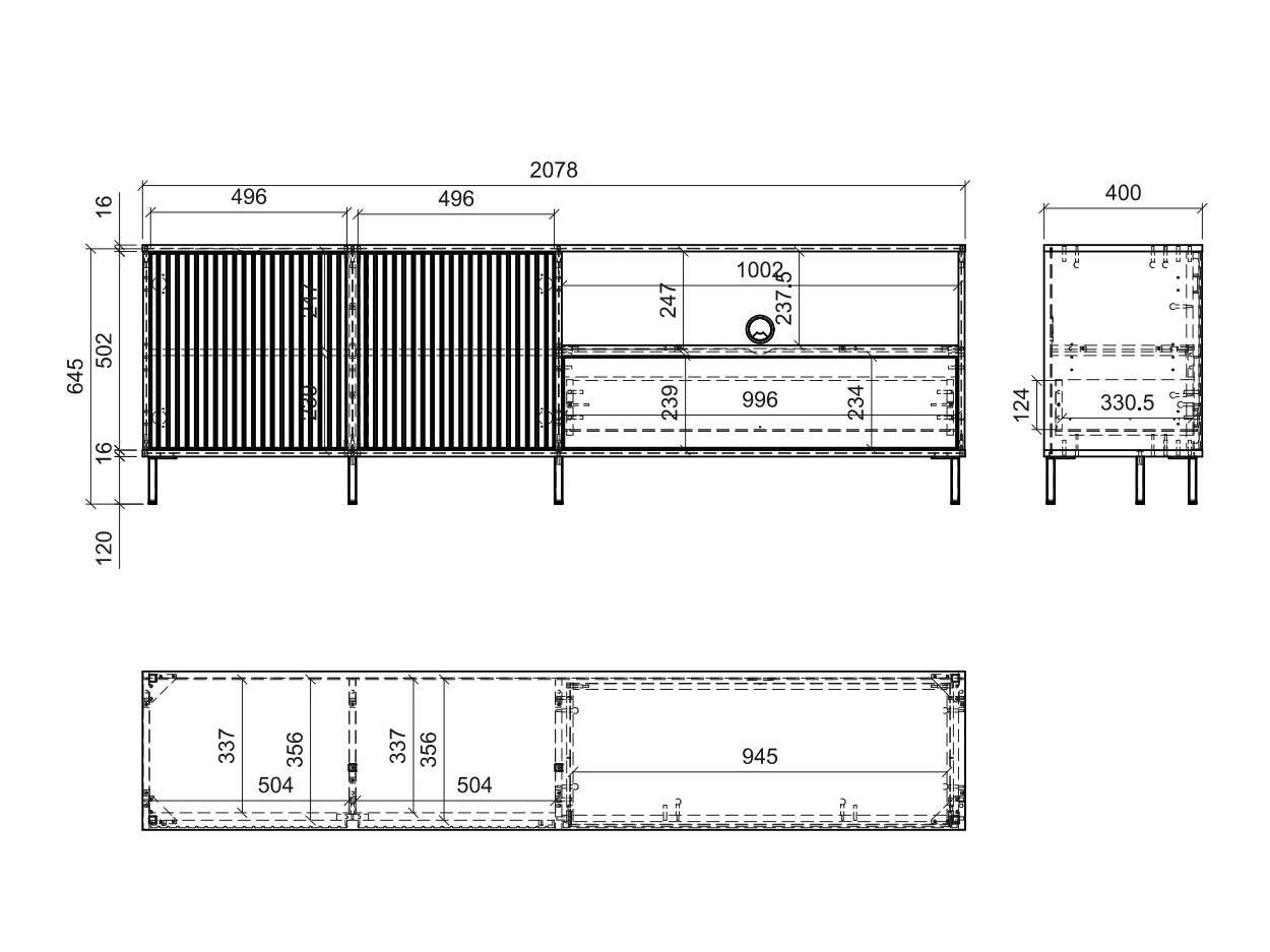 Έπιπλο τηλεόρασης Ruvrevi 101 (Ανθρακί)