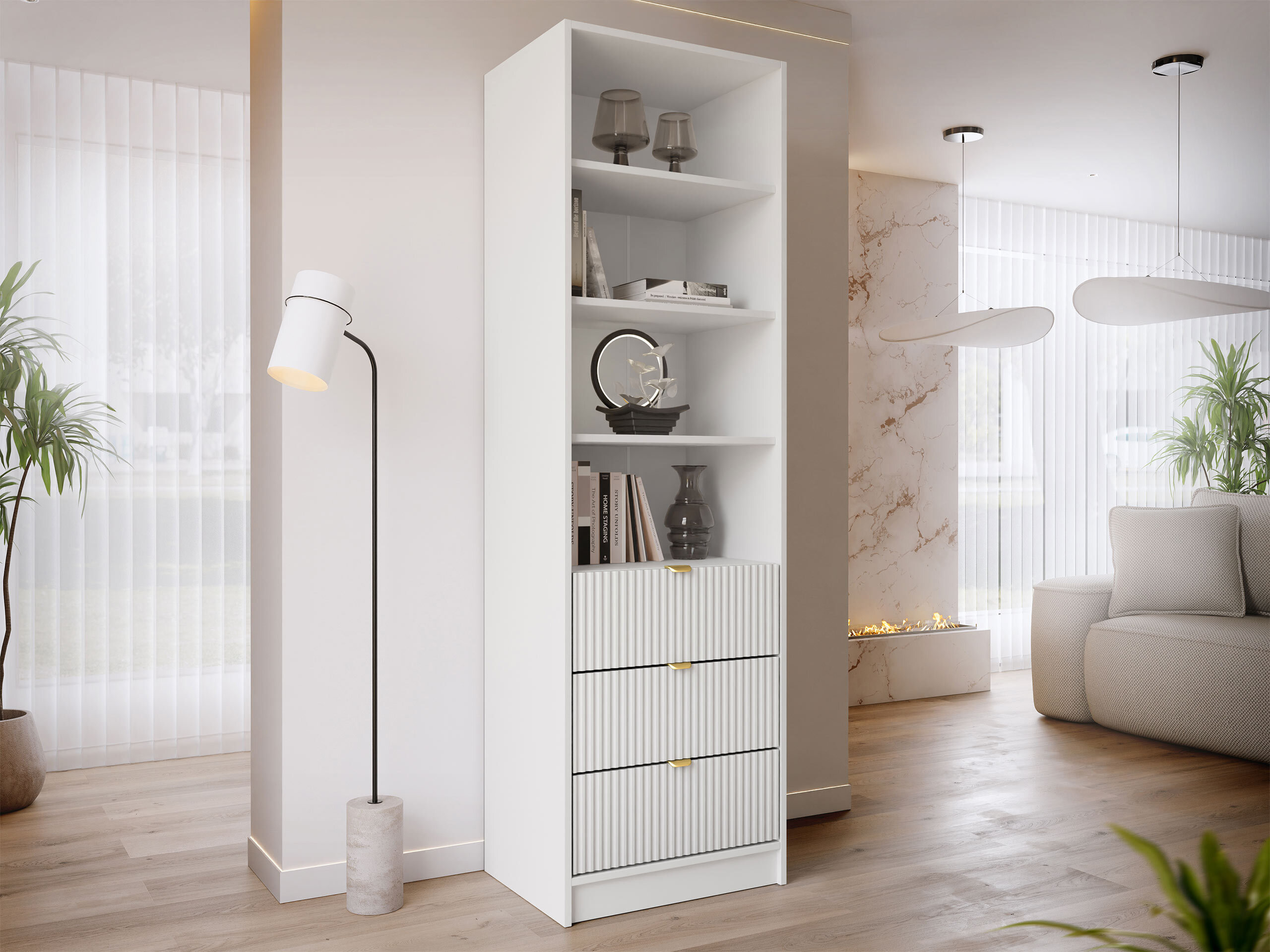 Βιβλιοθήκη Comfivo Papilio (Άσπρο)