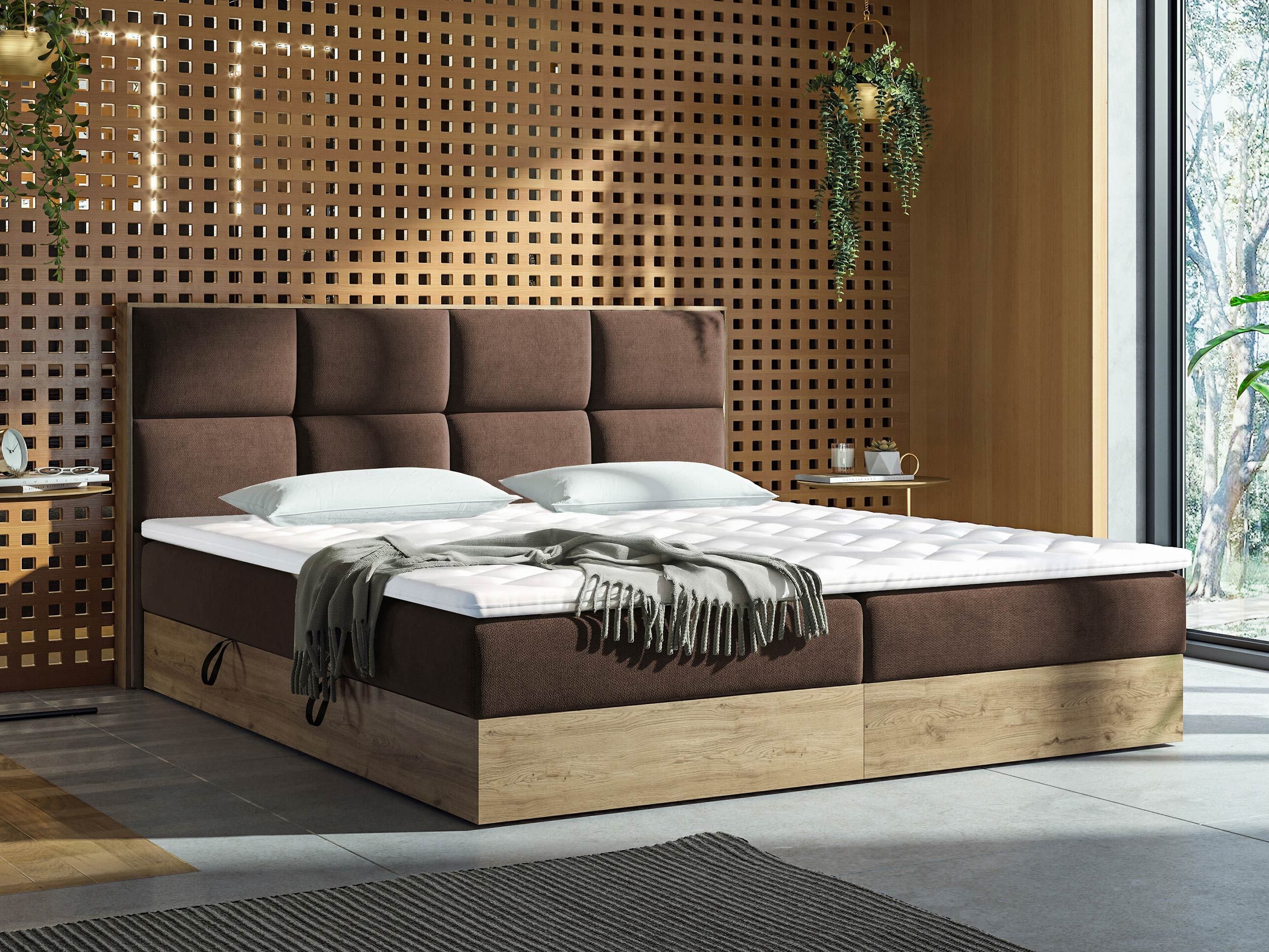 Κρεβάτι continental ComfiDream Miraena (Χρυσή βελανιδιά + Soro 28)