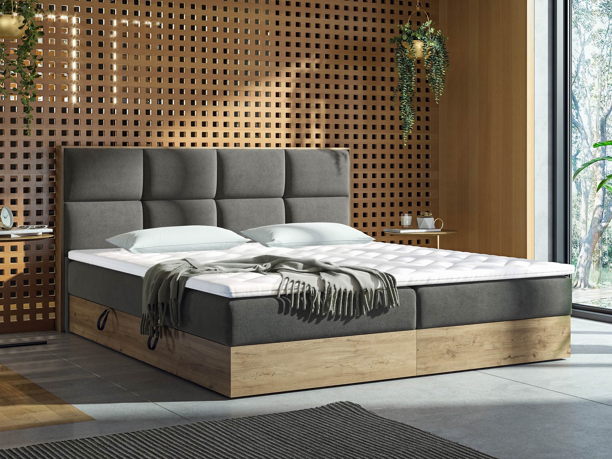 Κρεβάτι continental ComfiDream Miraena (Χρυσή βελανιδιά + Soro 97)