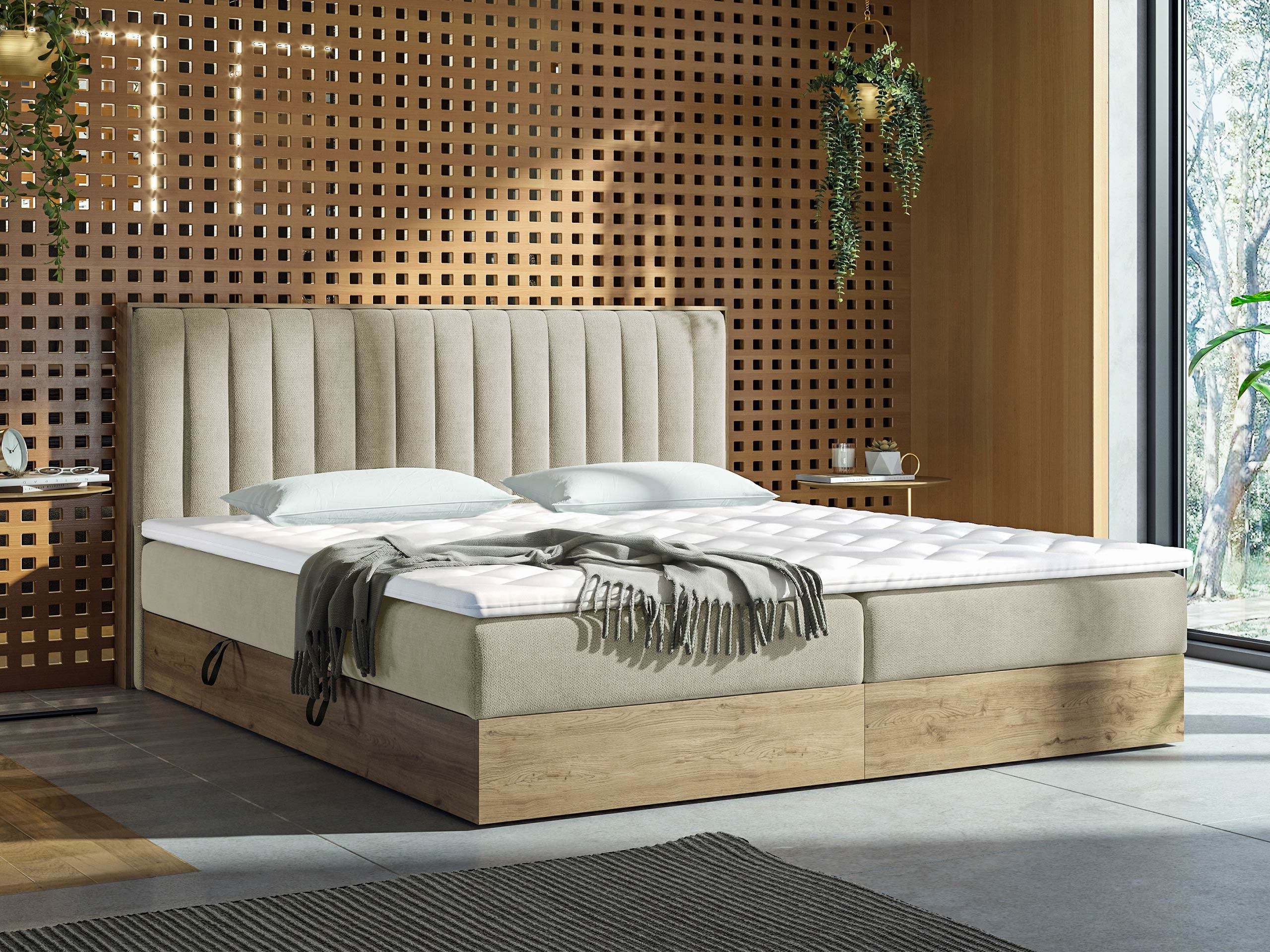 Κρεβάτι continental ComfiDream Odelra (Χρυσή βελανιδιά + Soro 21)