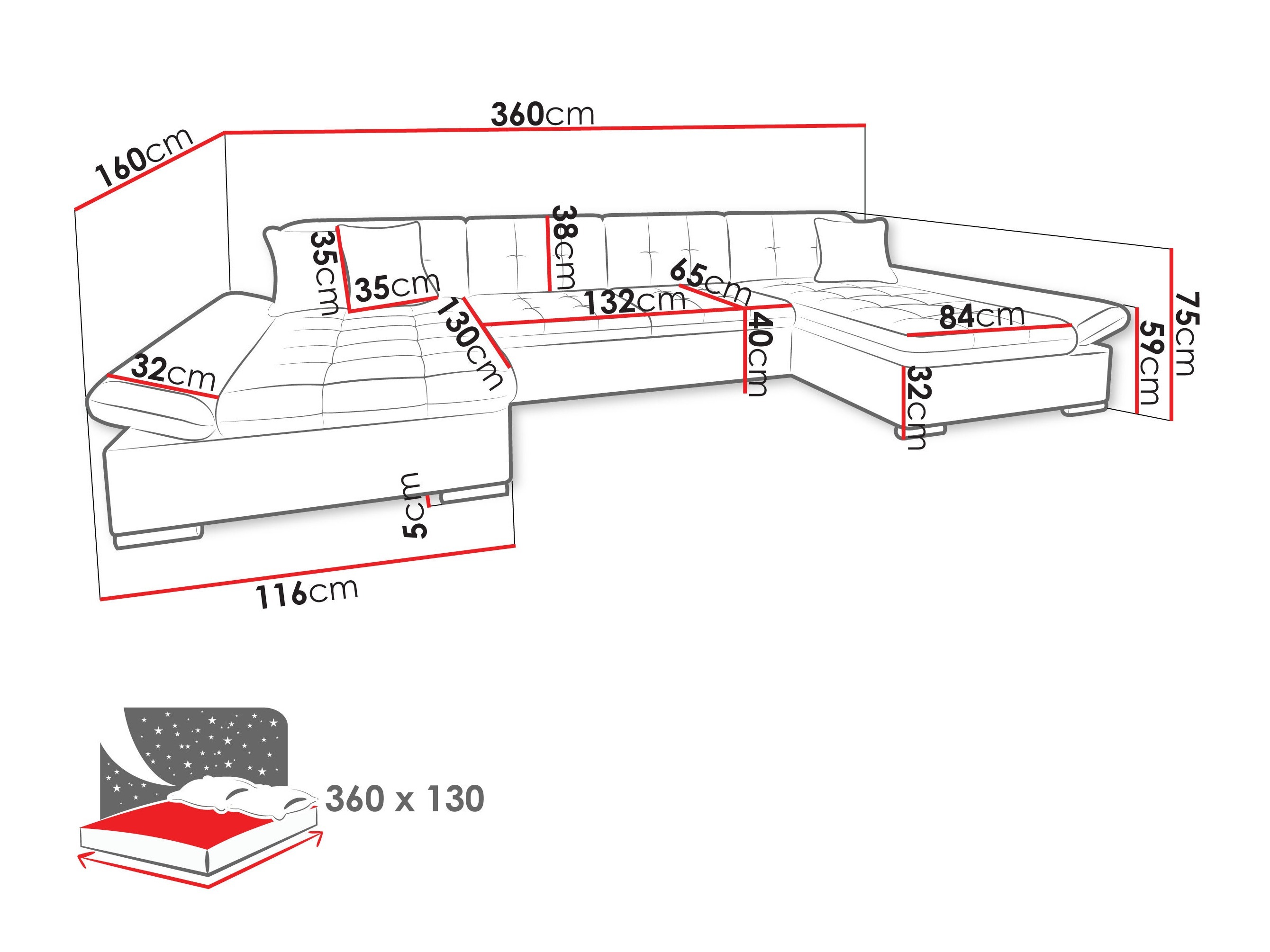 Corner sofa Comfivo Ficus (Lumo 40)