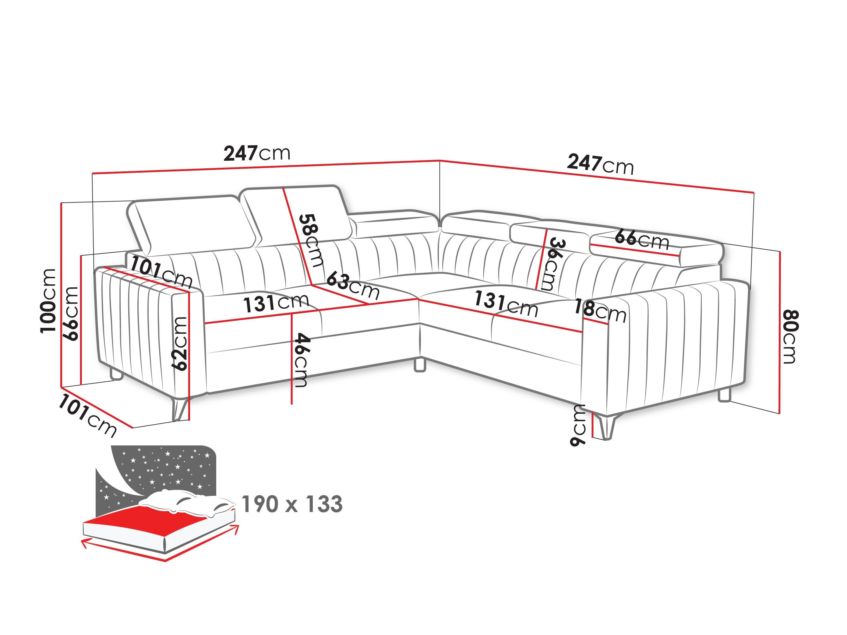 Corner sofa Columbus 201 (Flow 21)