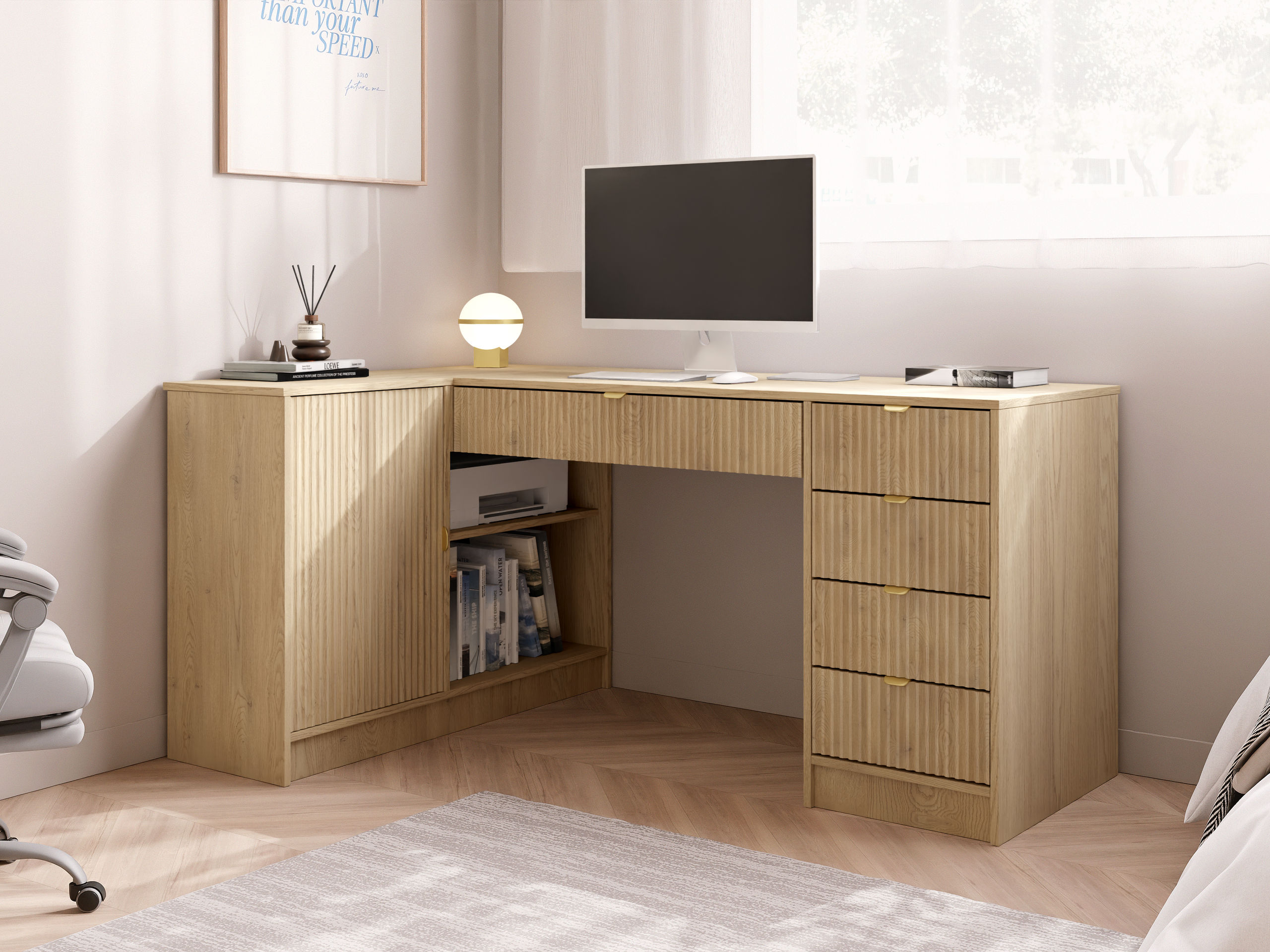 Corner desk Comfivo Papilio II (Oak)