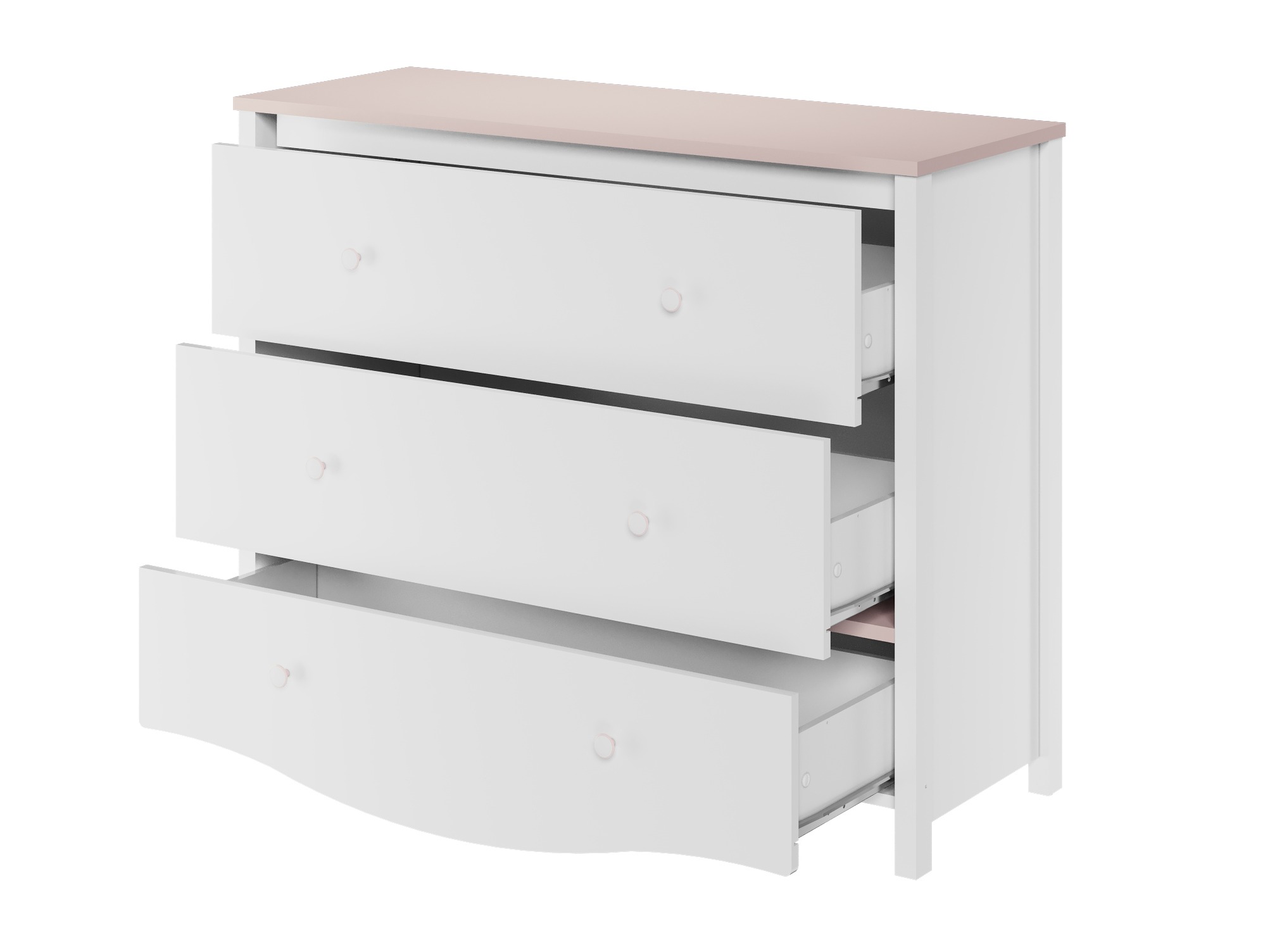 Chest of drawers Velferi 125 (White + Pink)