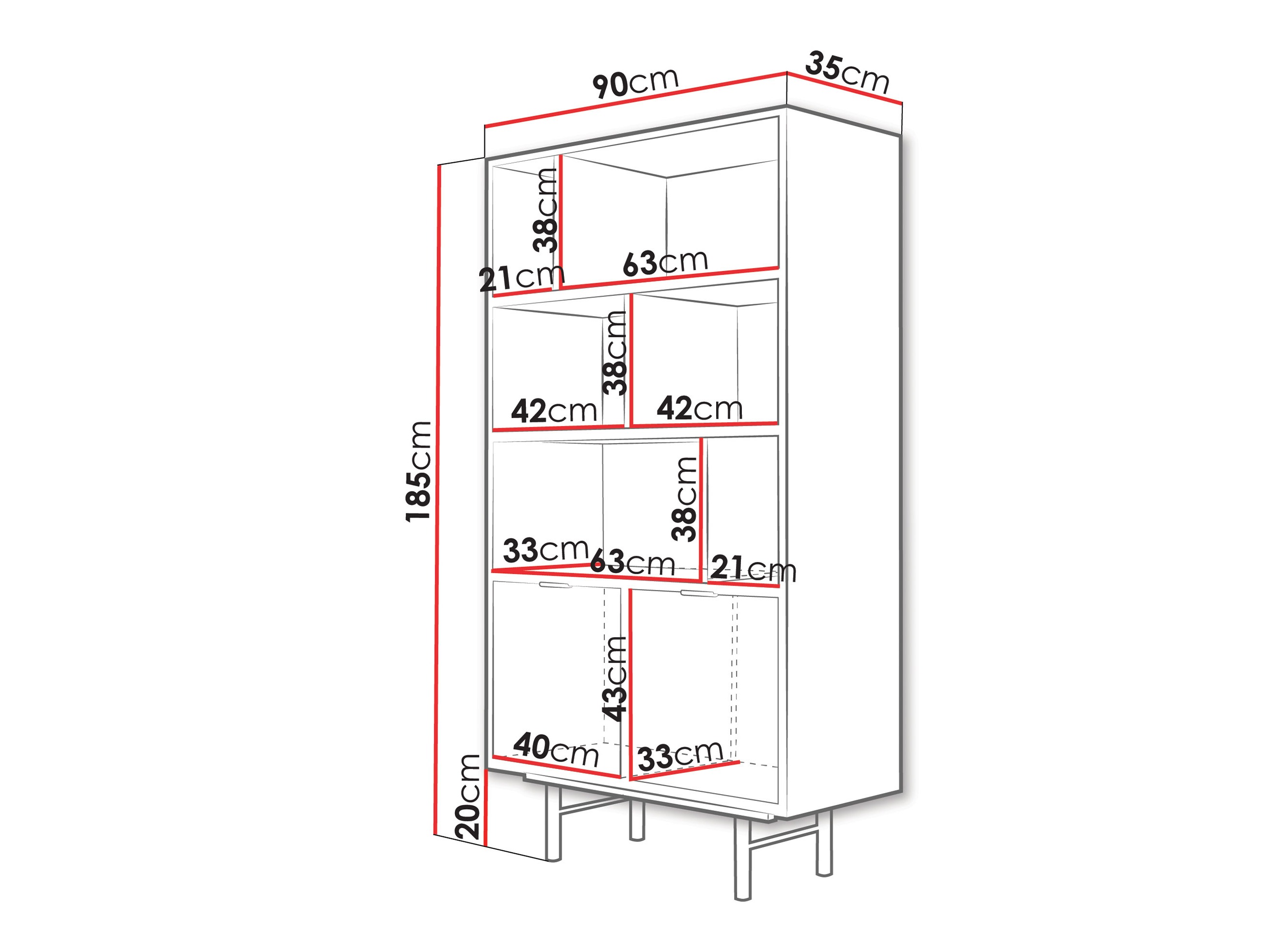 Bookcase Studos (Walnut)