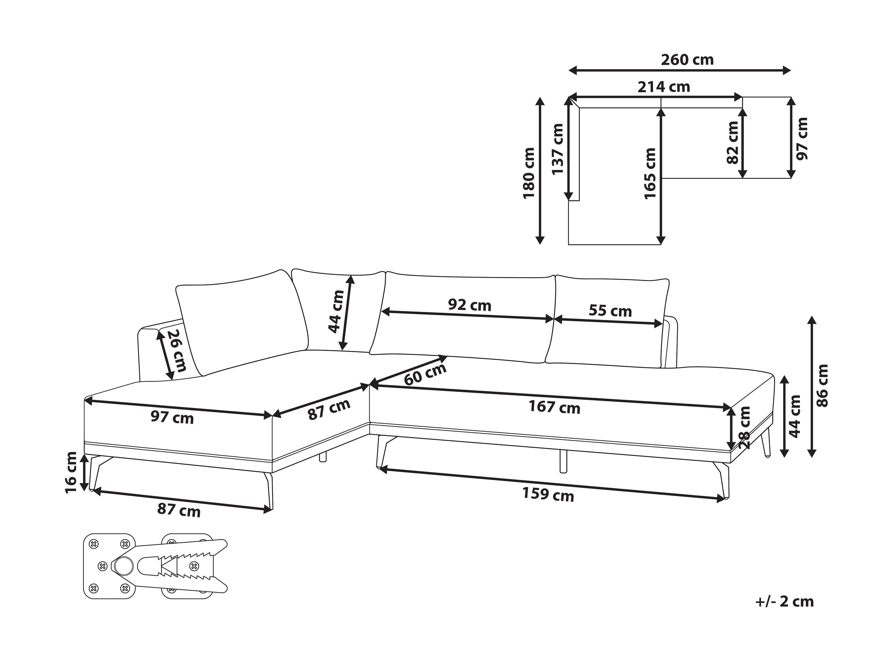 Corner sofa Berwyn 2326 (White)