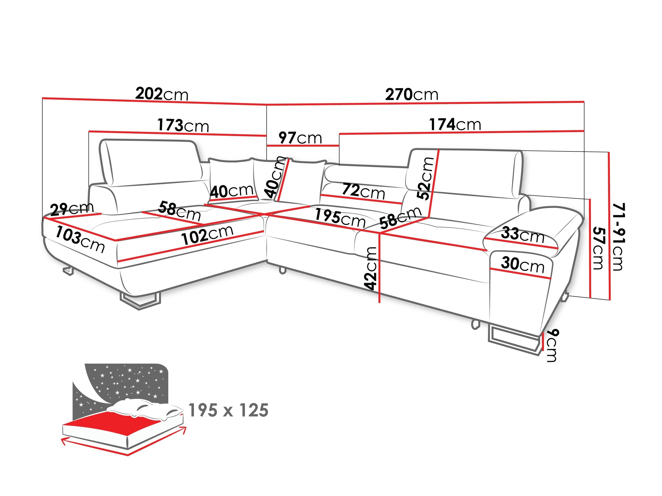 Corner sofa Comfivo Ruta I (Poso 100)