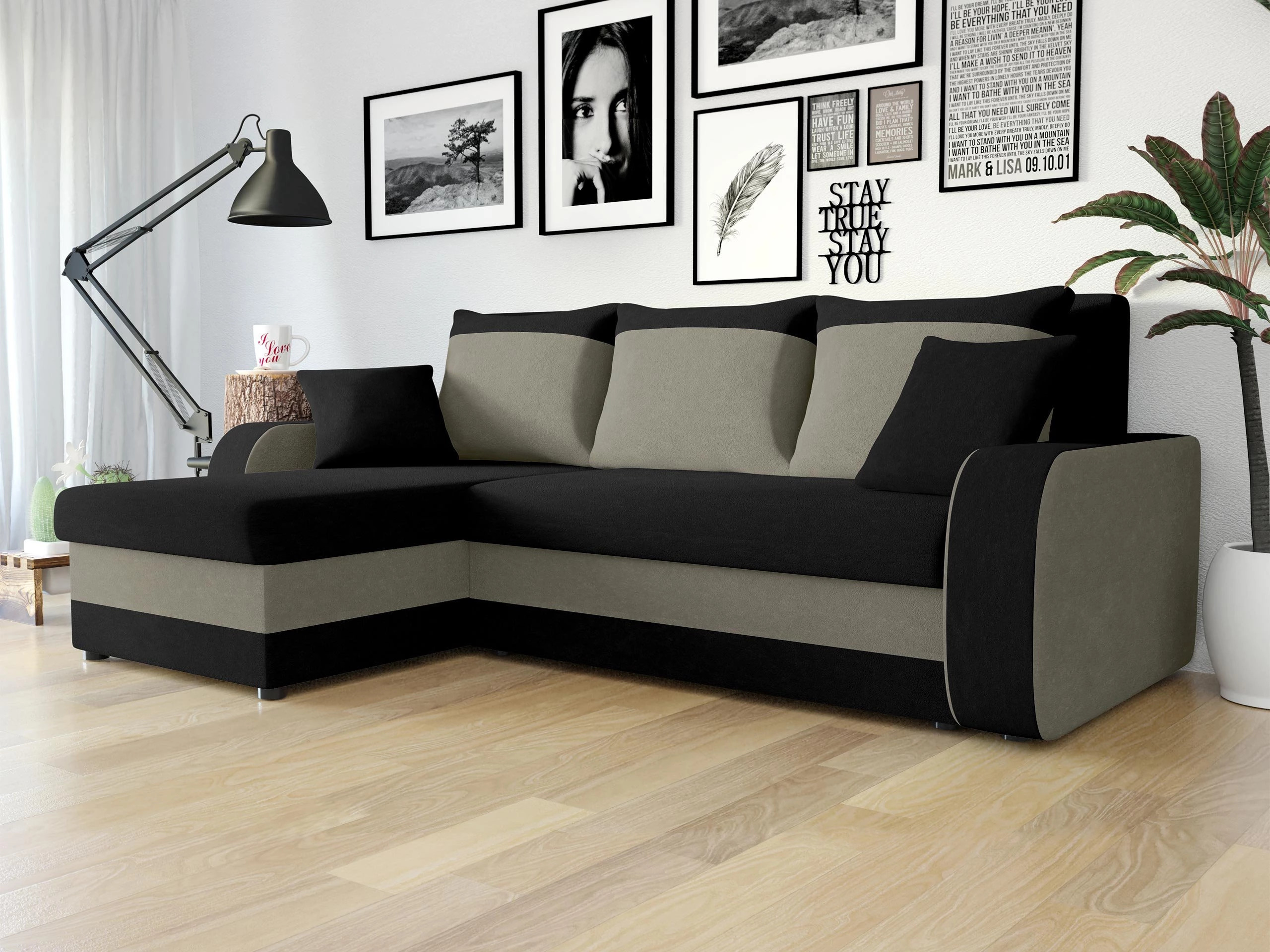 Corner sofa Comfivo Melissa I (Mikrofaza 0015 + Mikrofaza 0014)