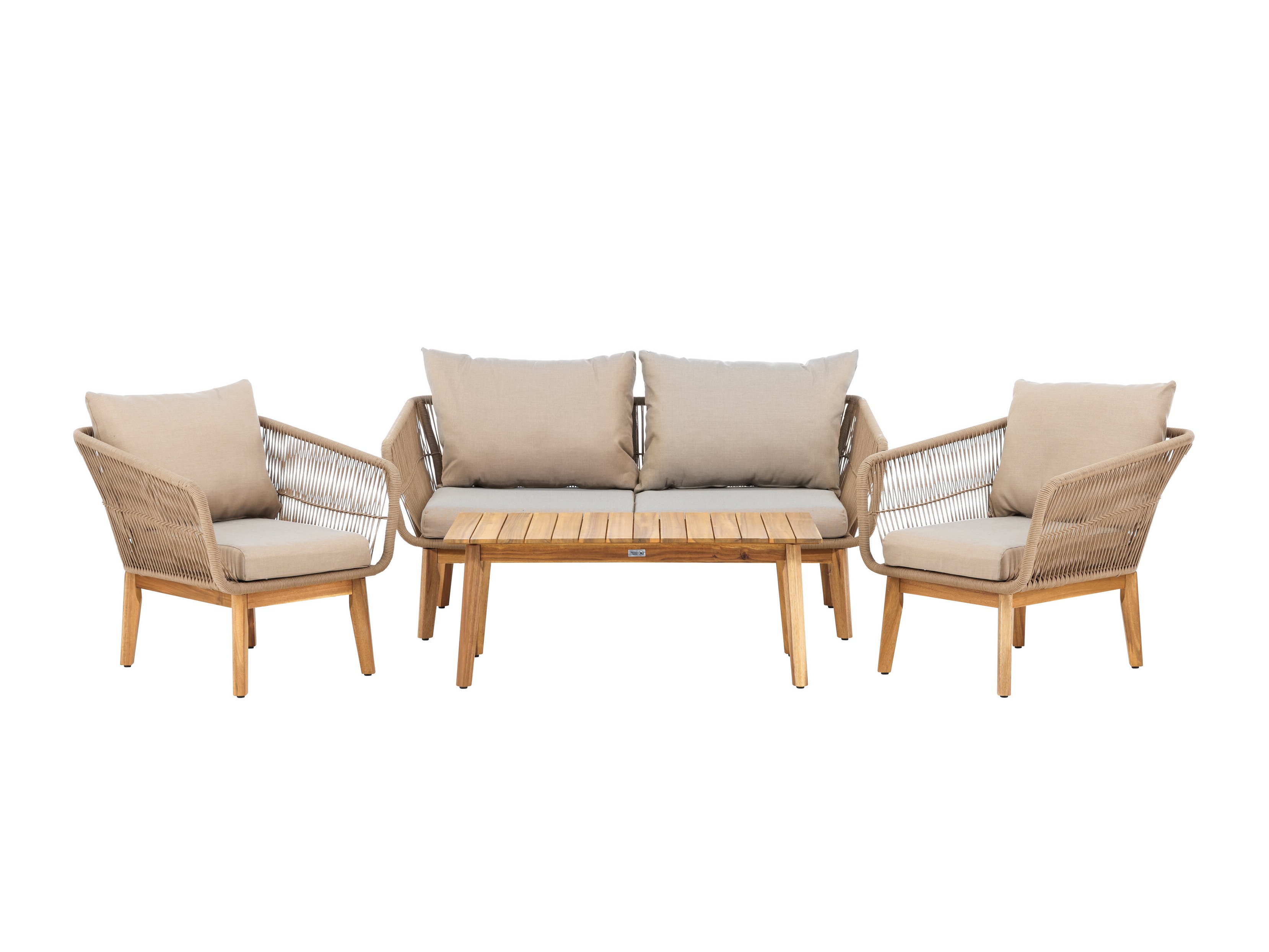 Outdoor furniture set Dallas 661 (Light beige + Acacia)