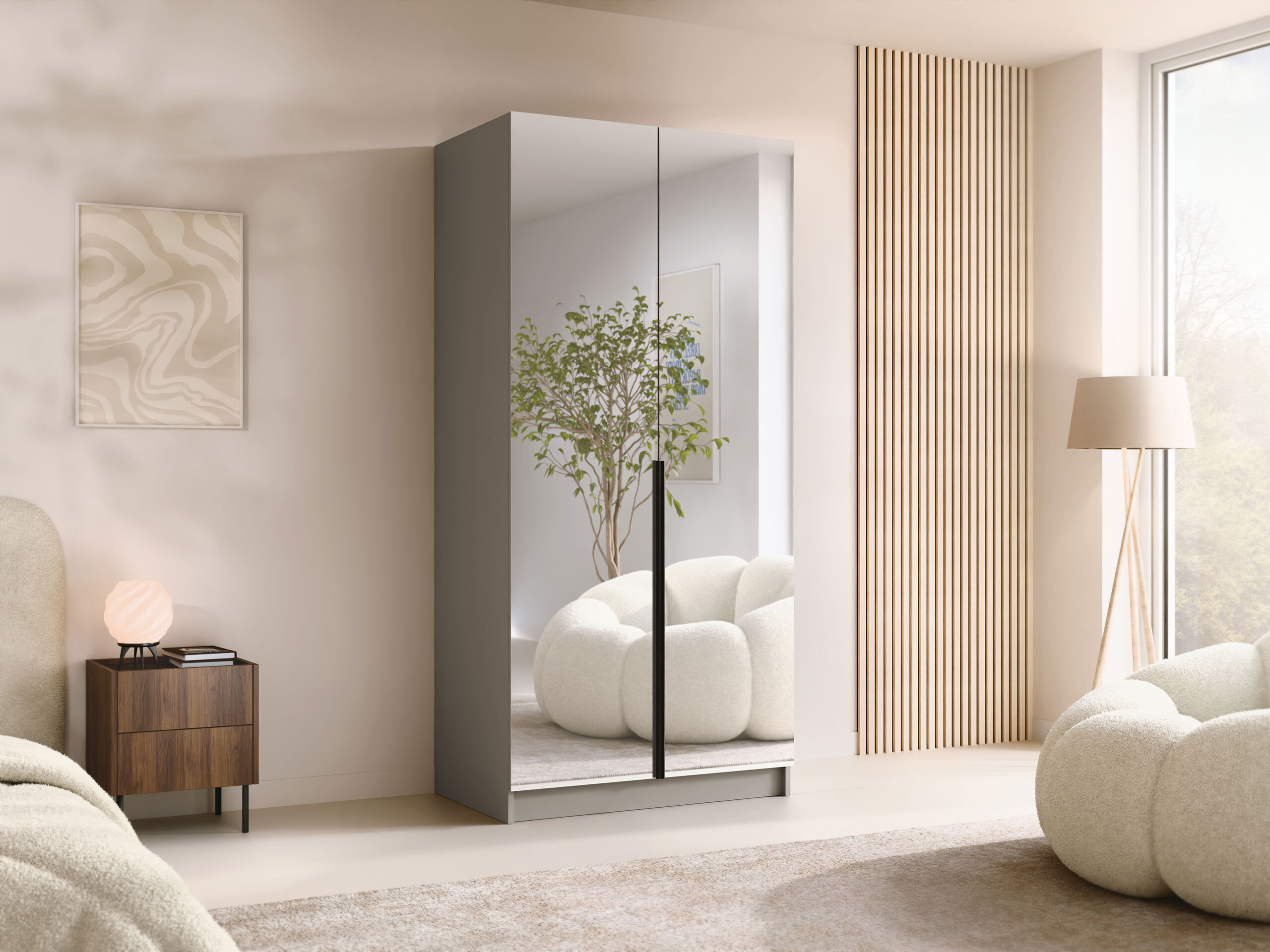 Wardrobe Closico Staton III (Cashmere + Black)
