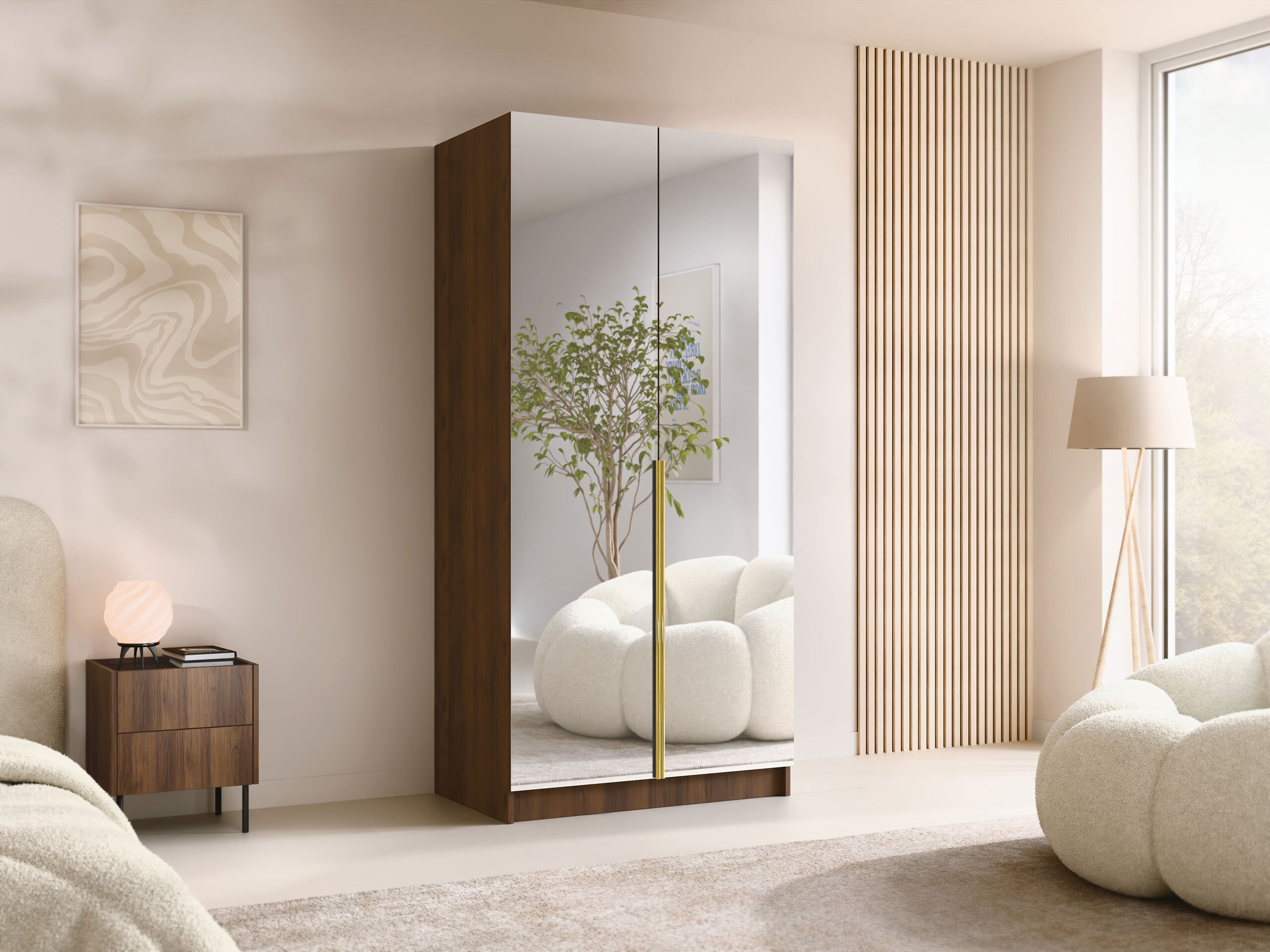 Wardrobe Closico Staton III (Walnut)