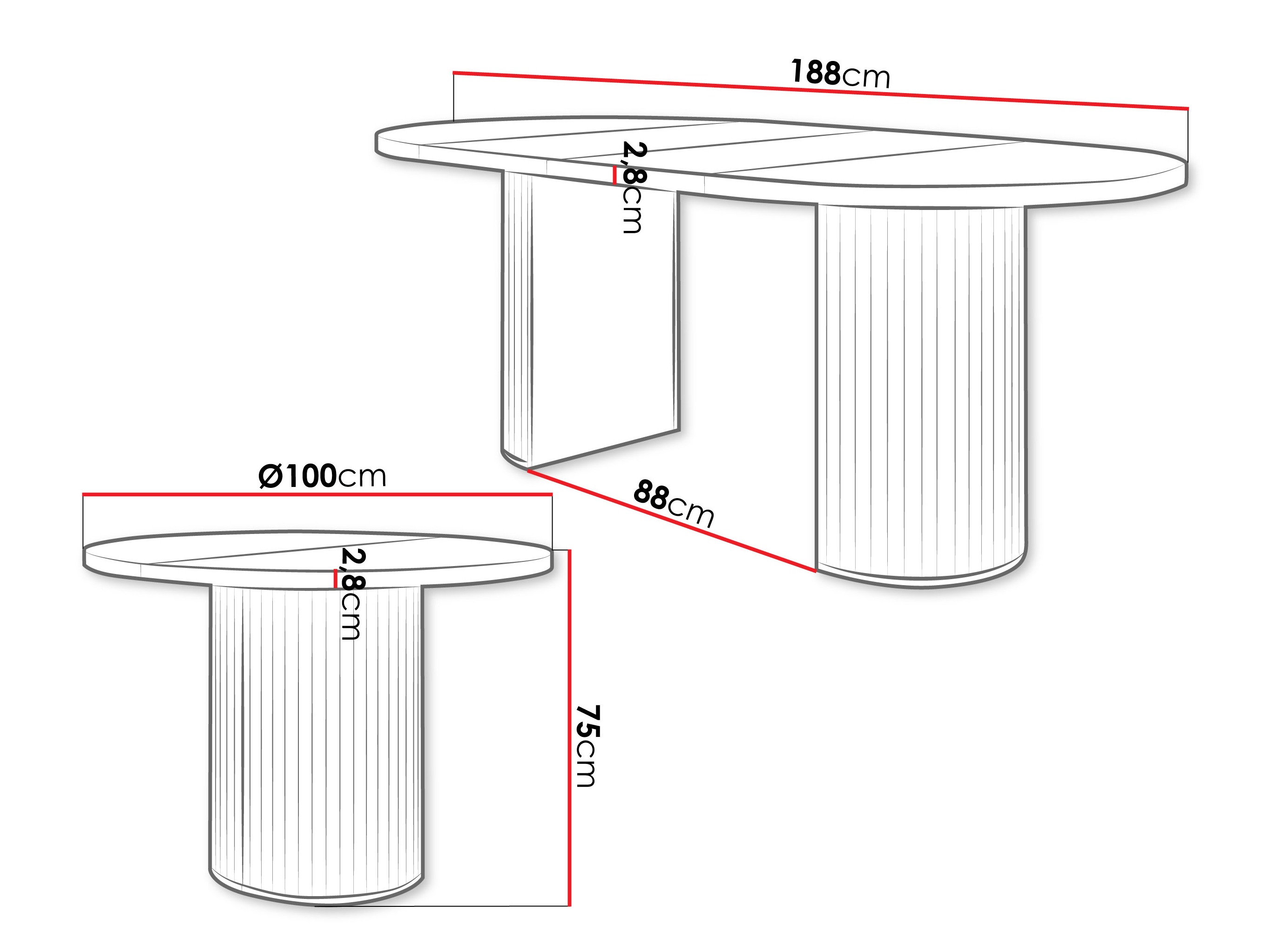 Table Cupedo (Light travertine + Beige)