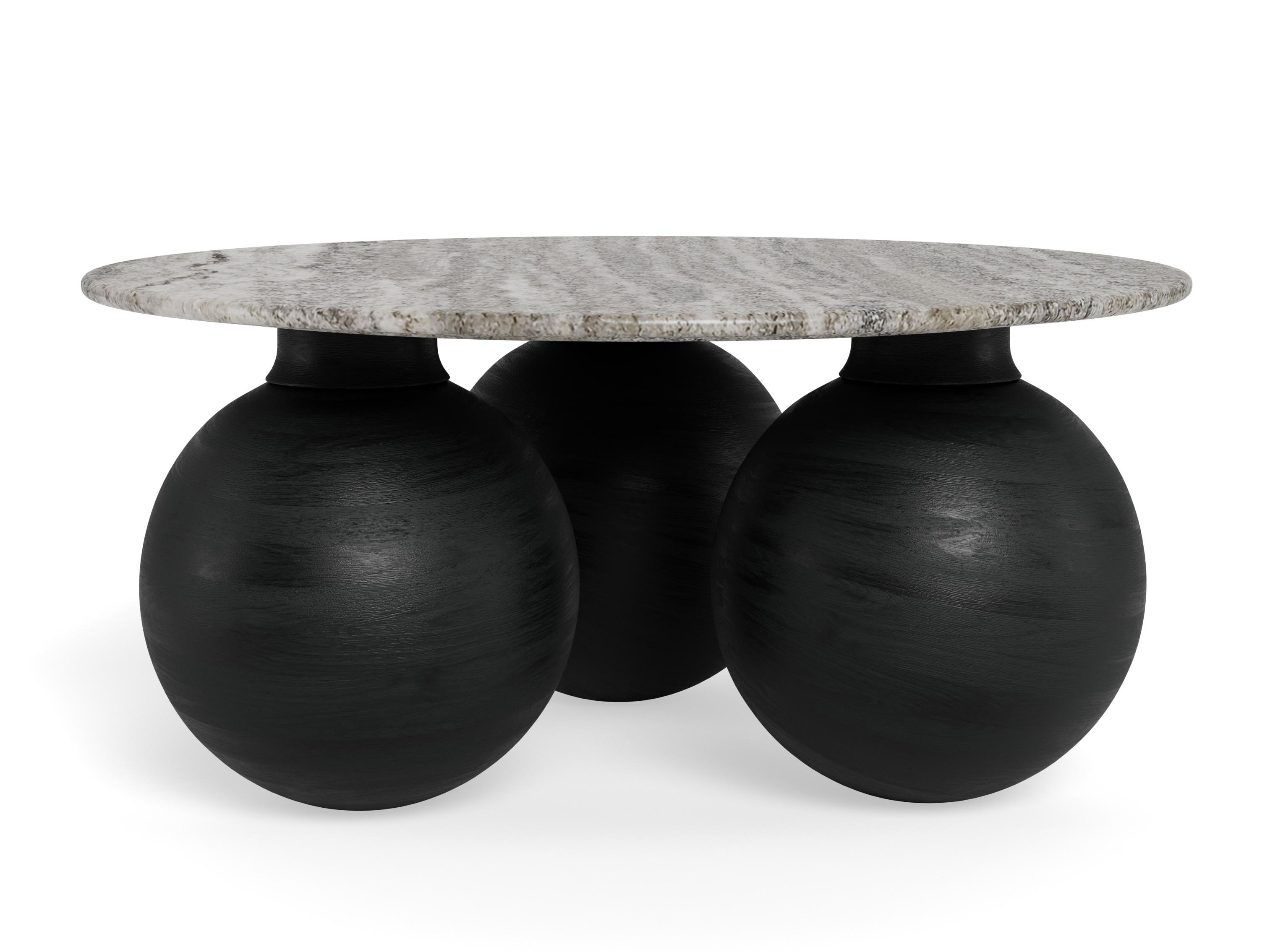 Coffee table Norsica 1082 (Black + Grey marble)